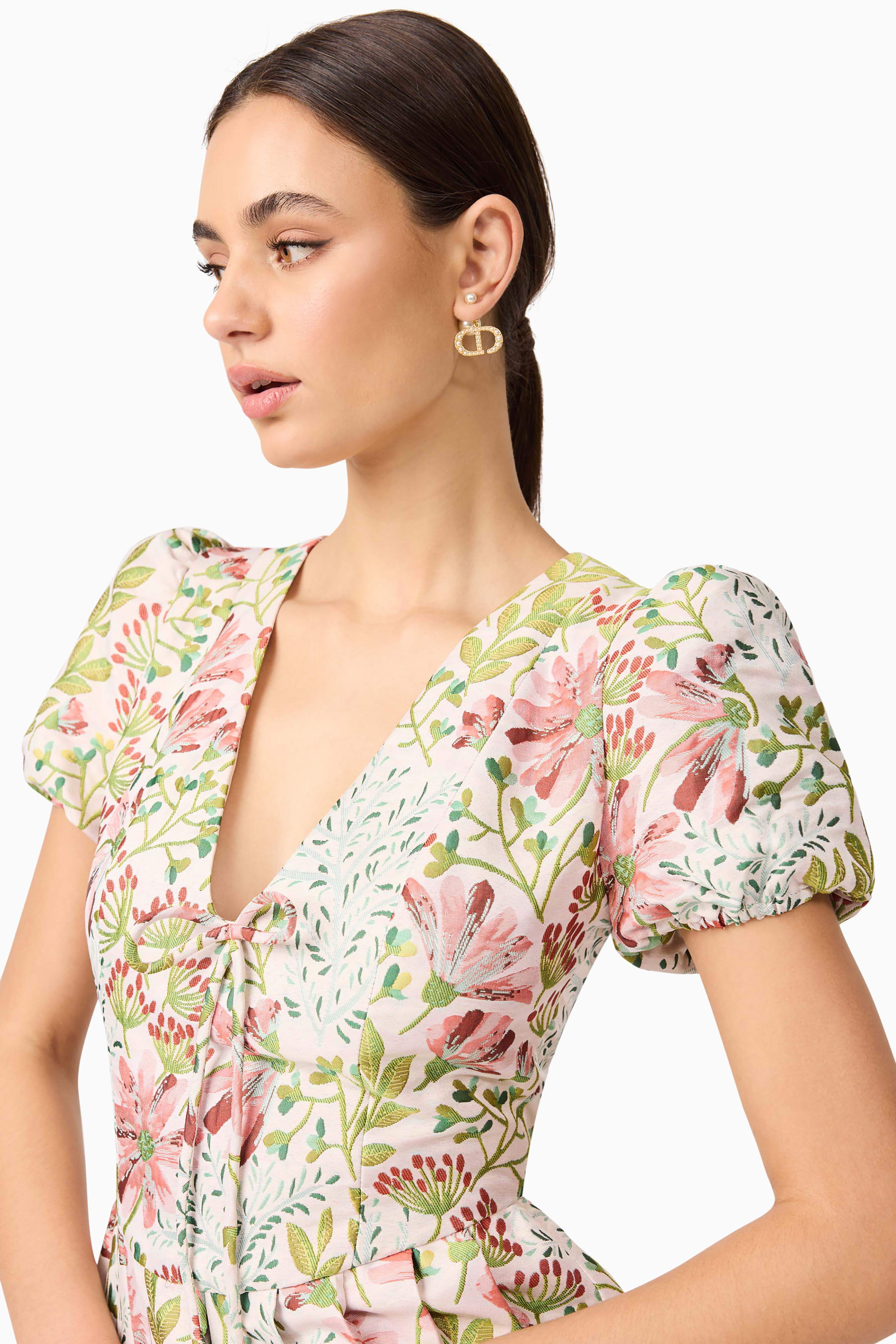 Calaantha Puff Sleeve Mini Dress in Floral