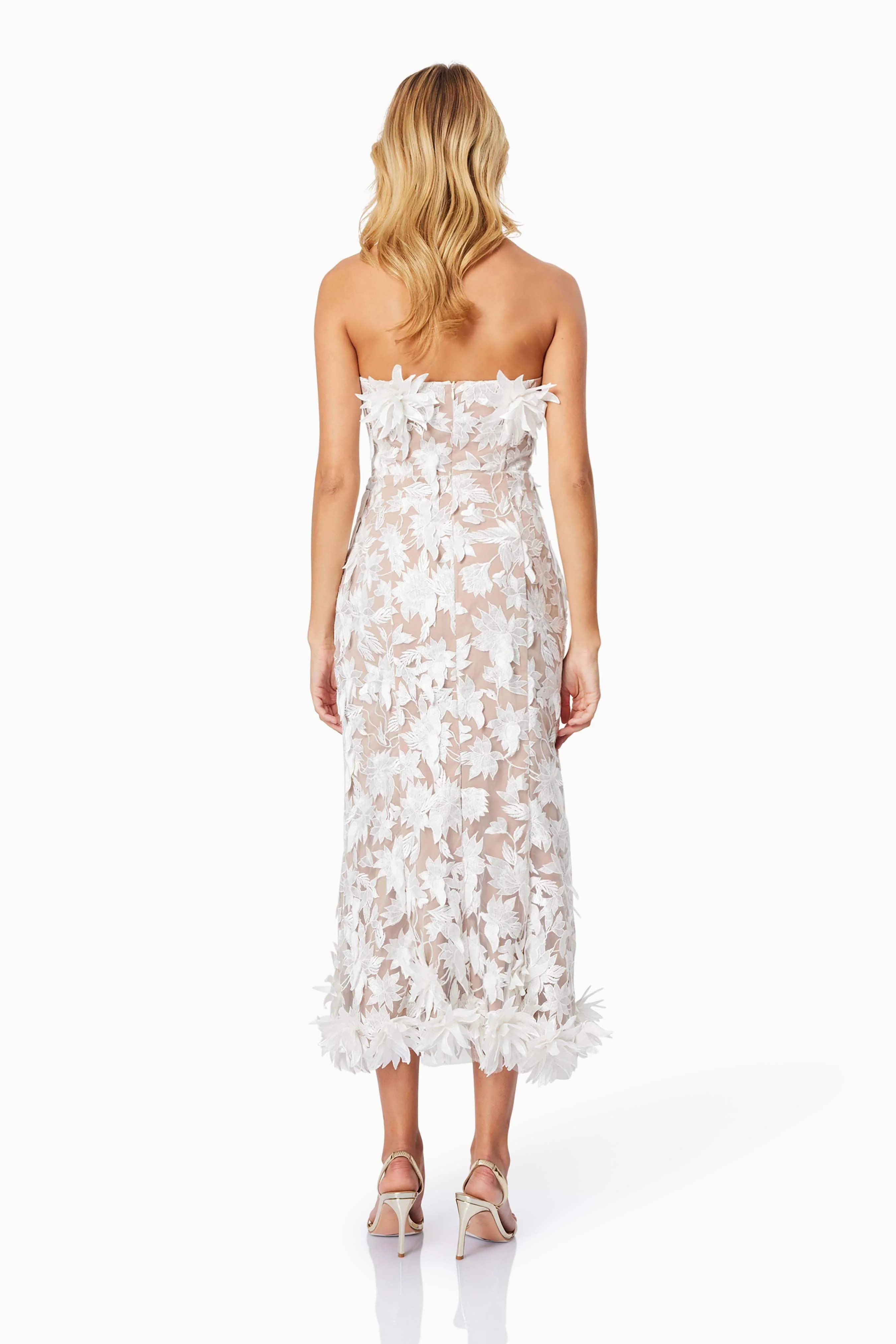 Valentina Midi Cocktail Dress in White