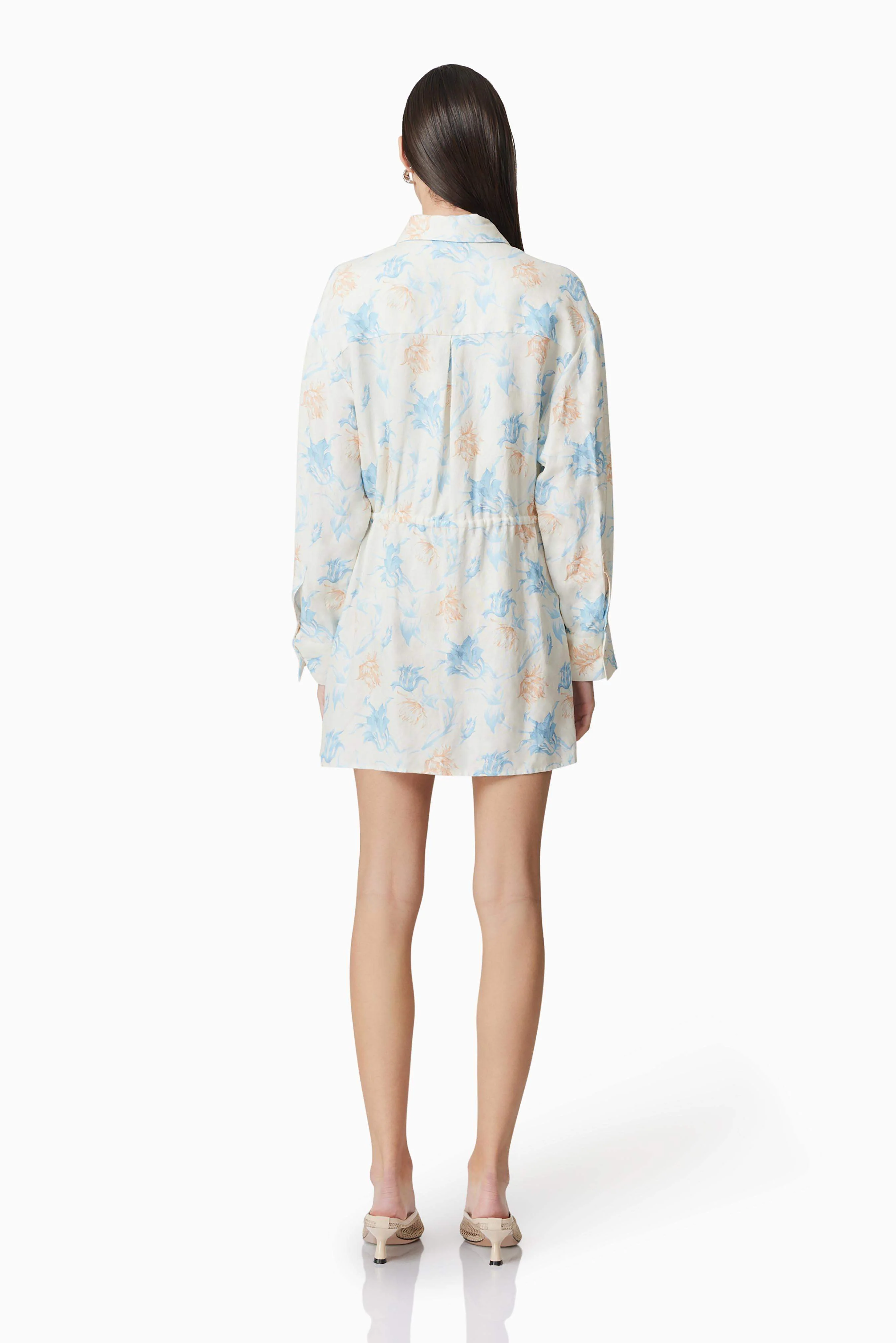 CURAAE Esther Floral Mini Shirt Dress