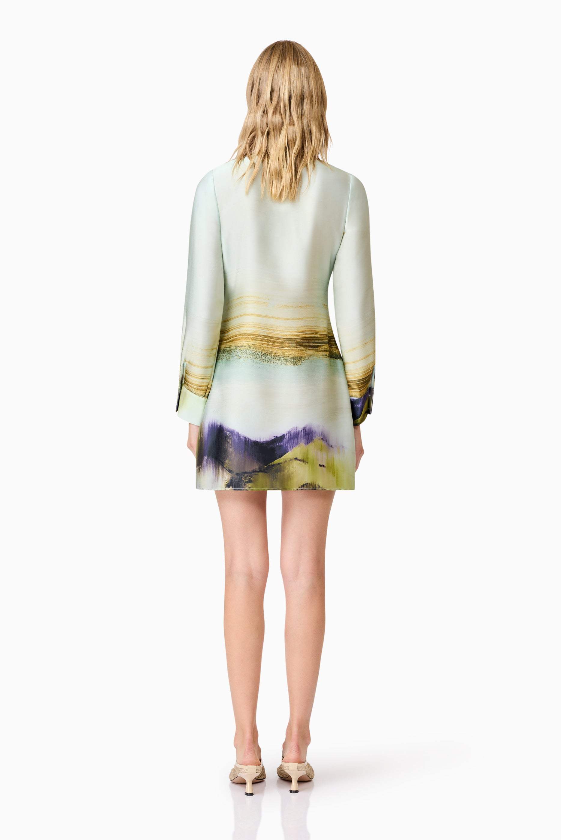 CURAAE Willow Satin Mini Dress In Blue