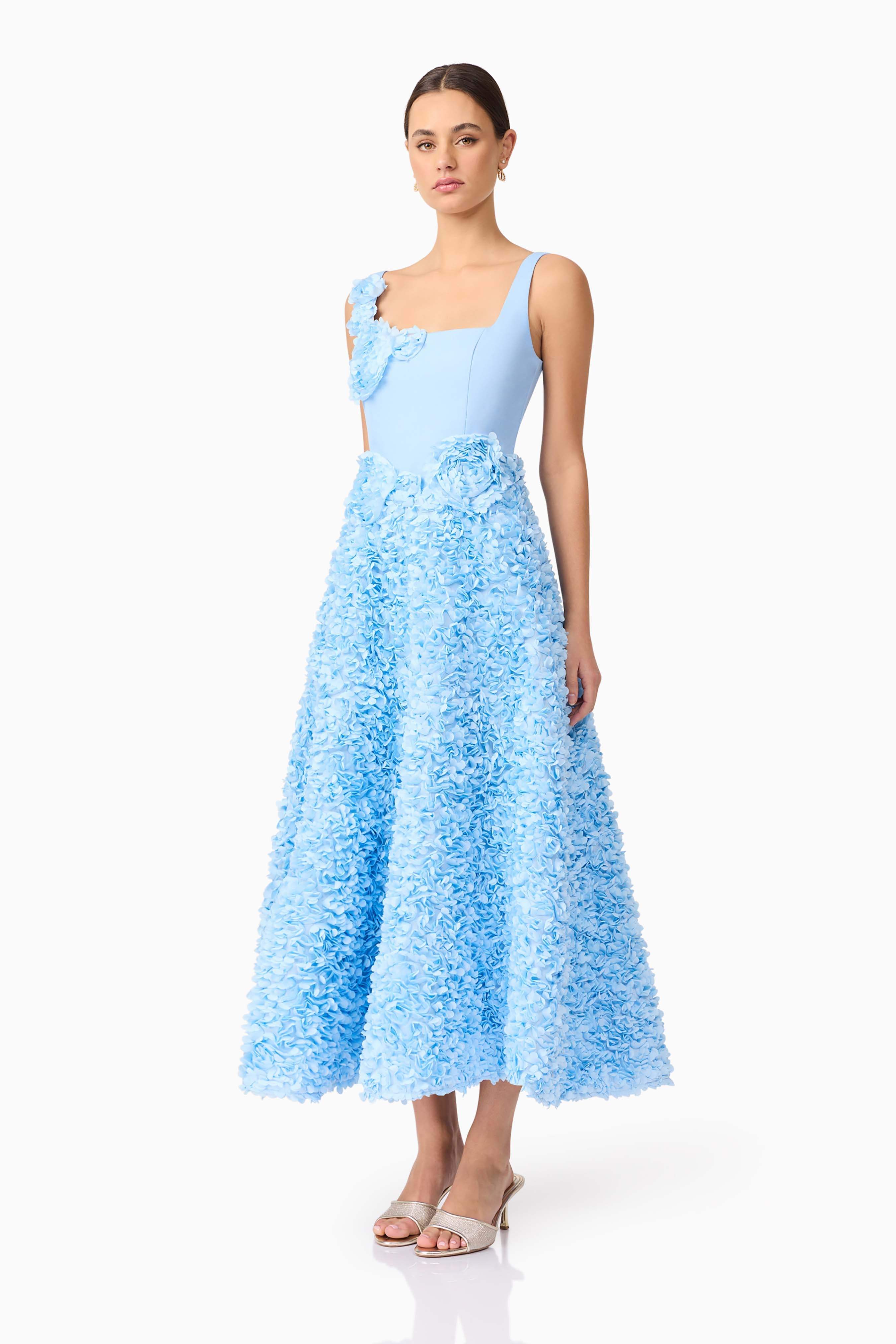 Kaia Floral Maxi Dress in Blue