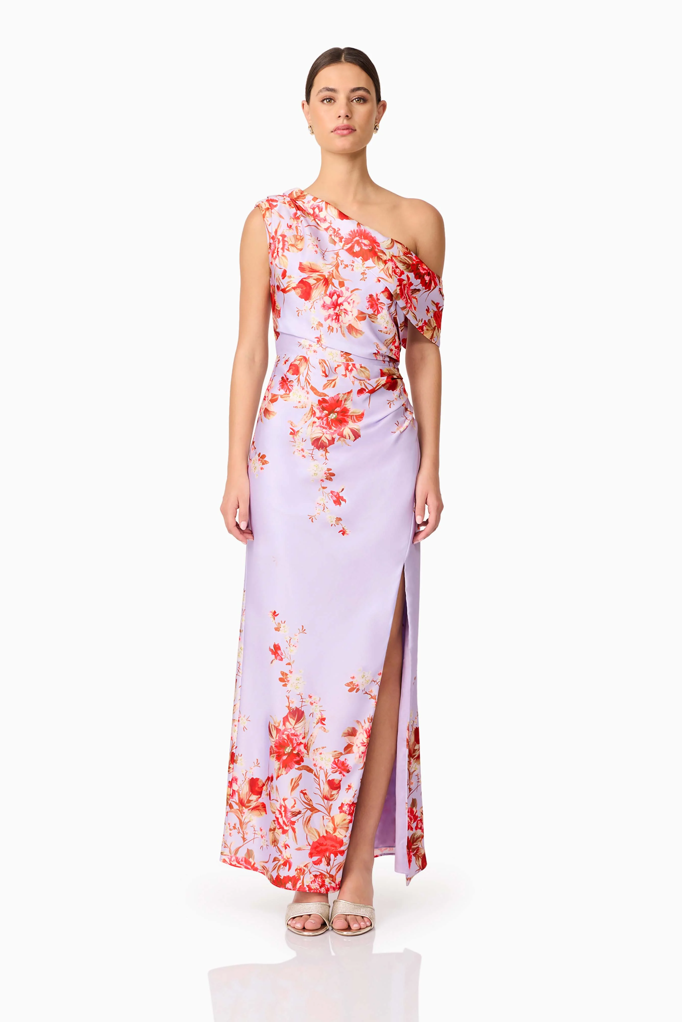 Elina Asymmetrical Gown in Purple