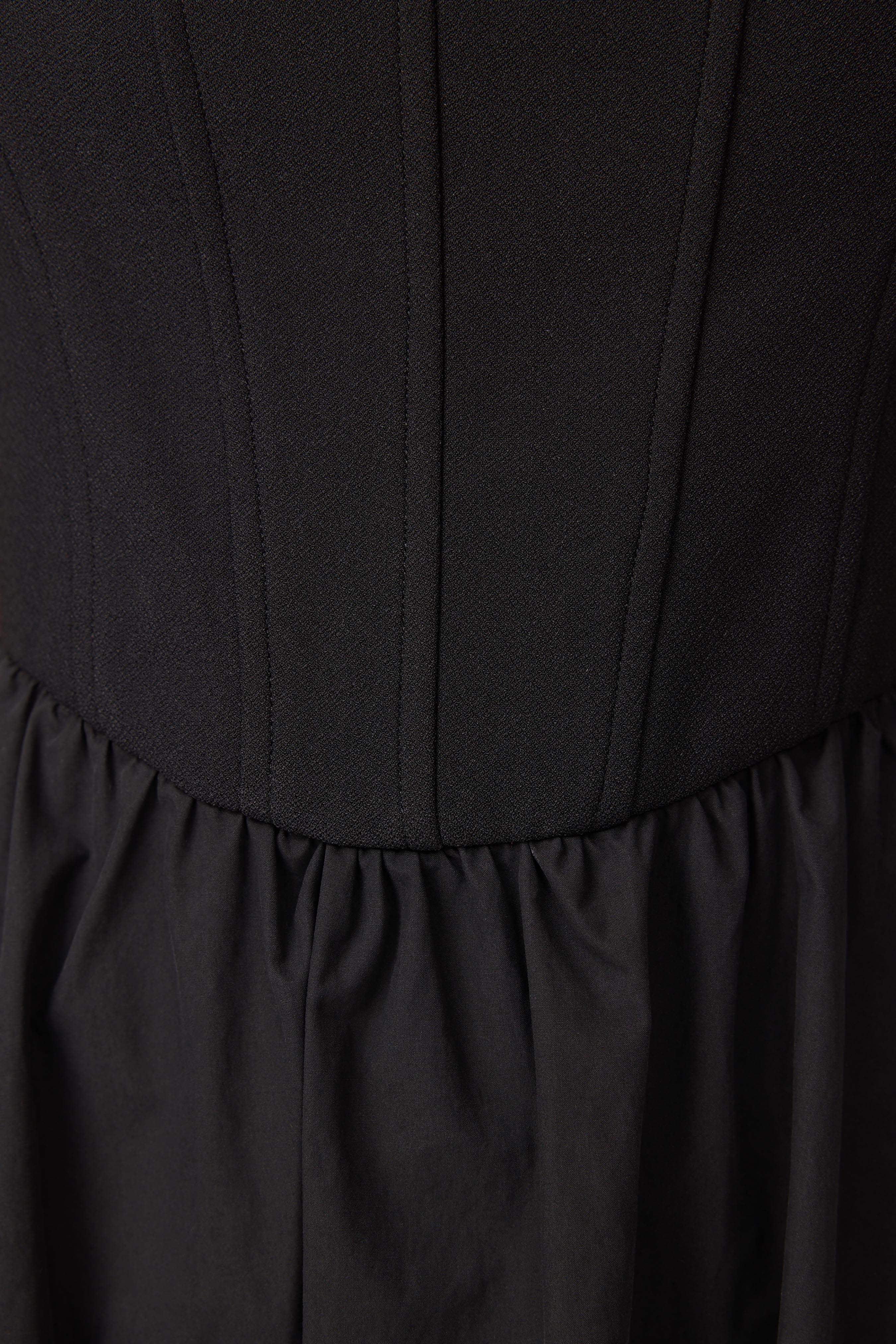 Ingrid Corset Midi Dress in Black