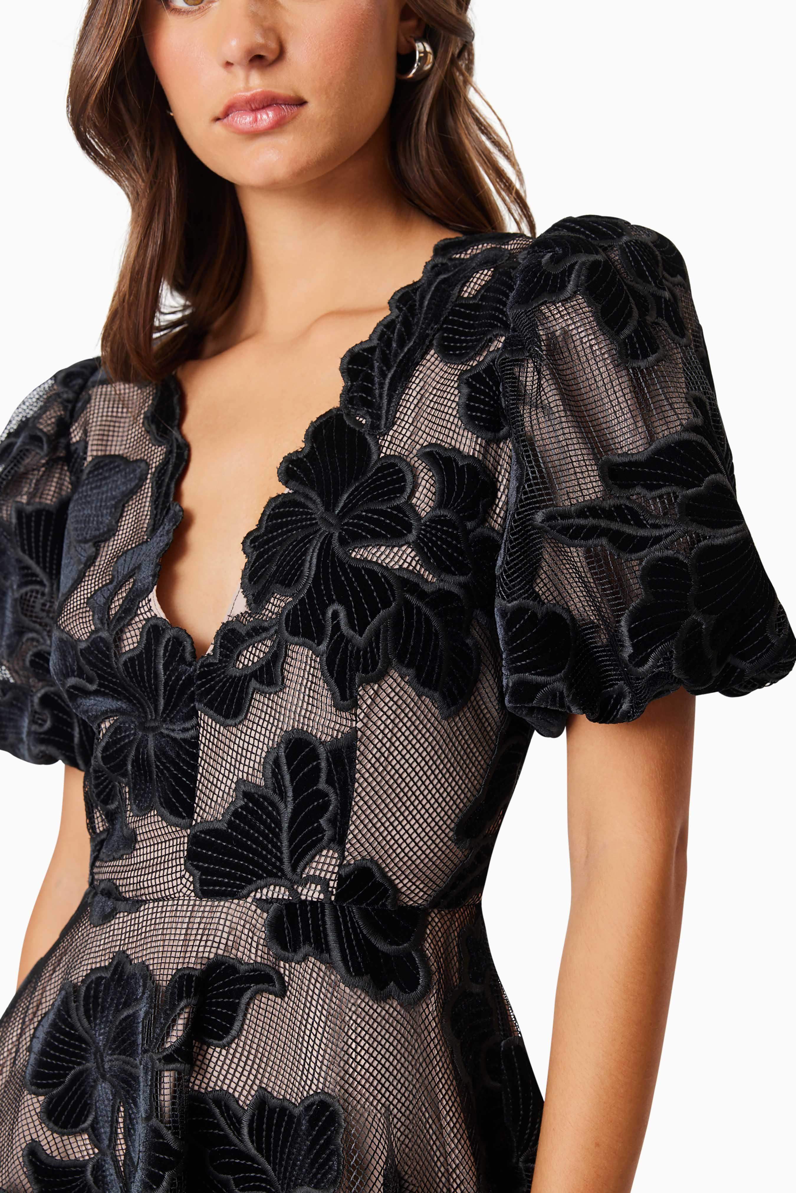 Zara Party Mini Dress In Black