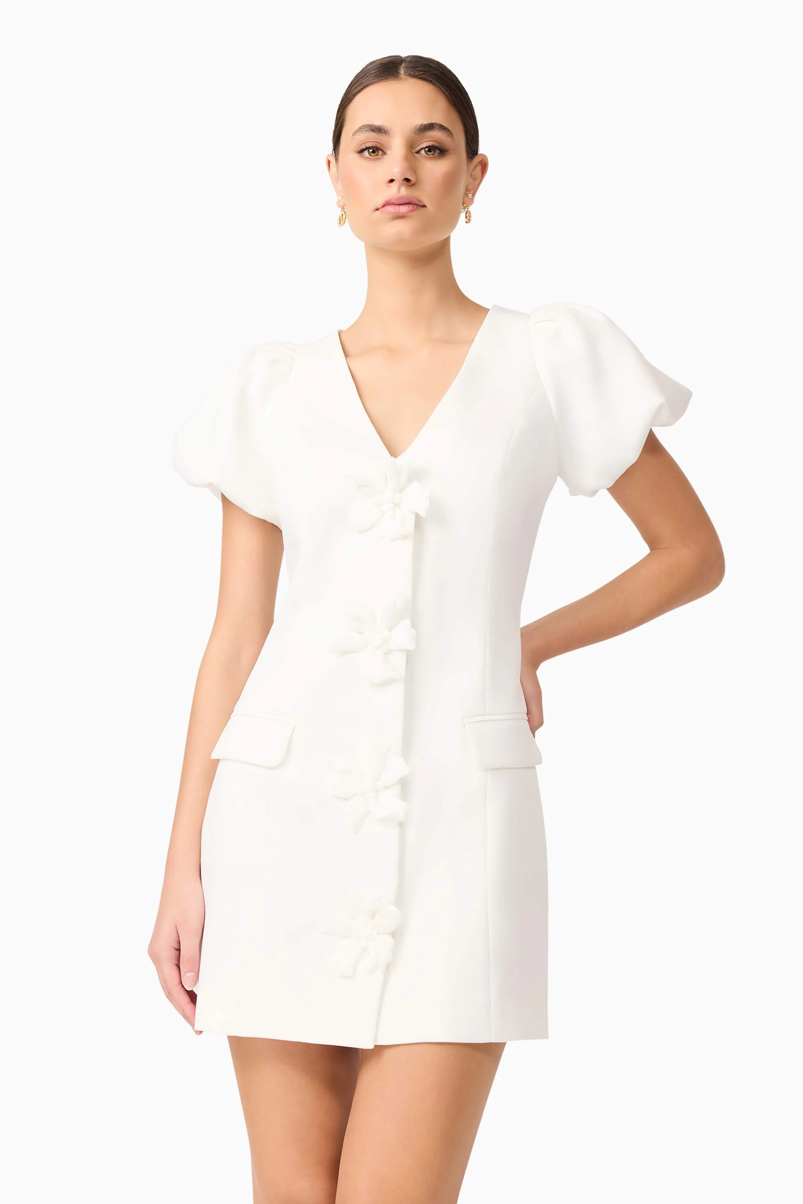 Elysie Blazer Mini Dress in White