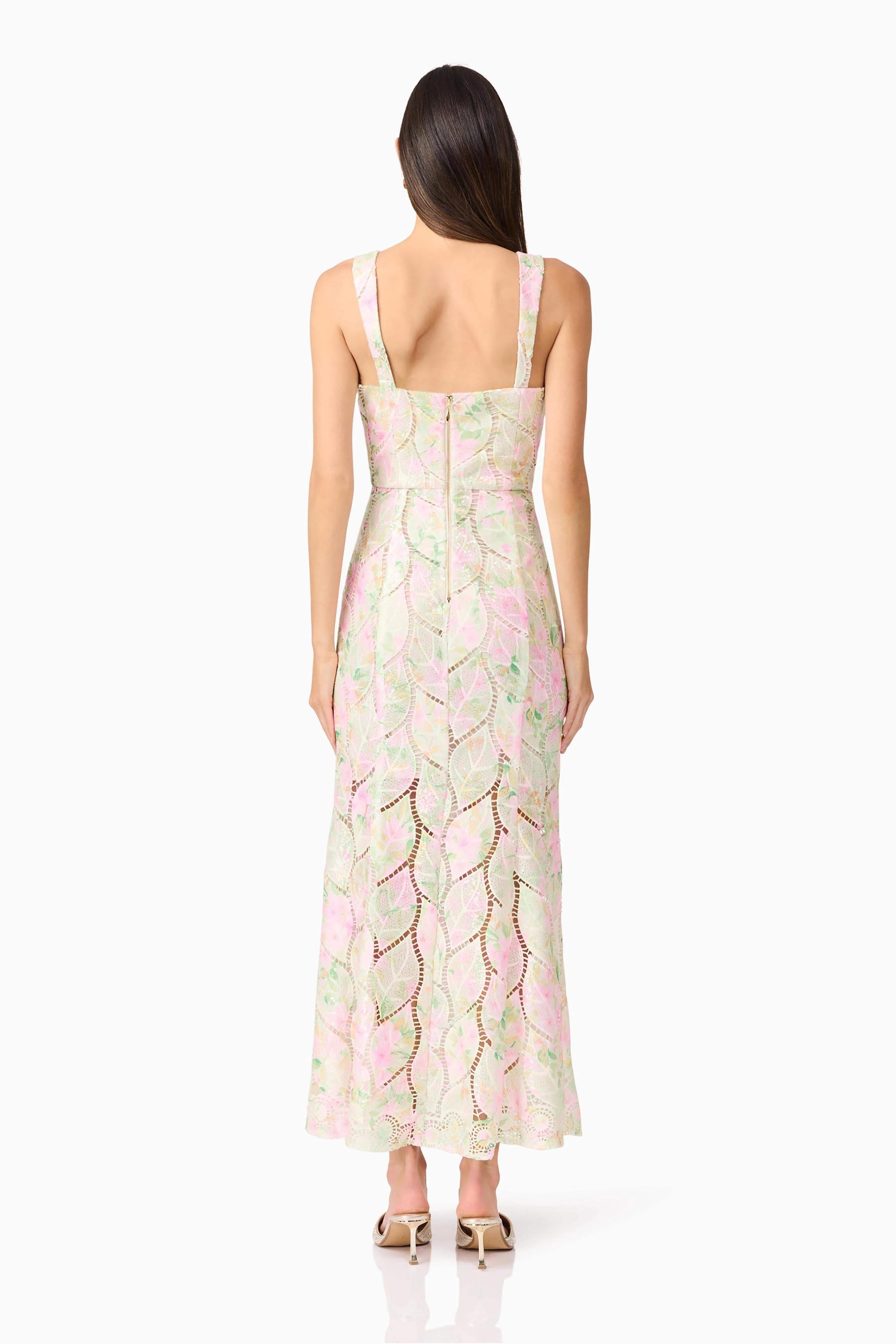 Indria Lace Maxi Dress in Floral