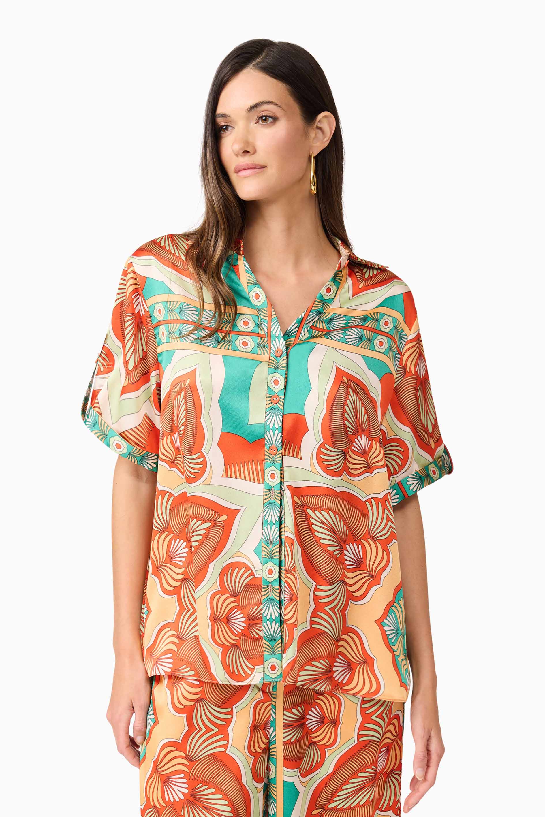 Neomi Satin Set in Orange