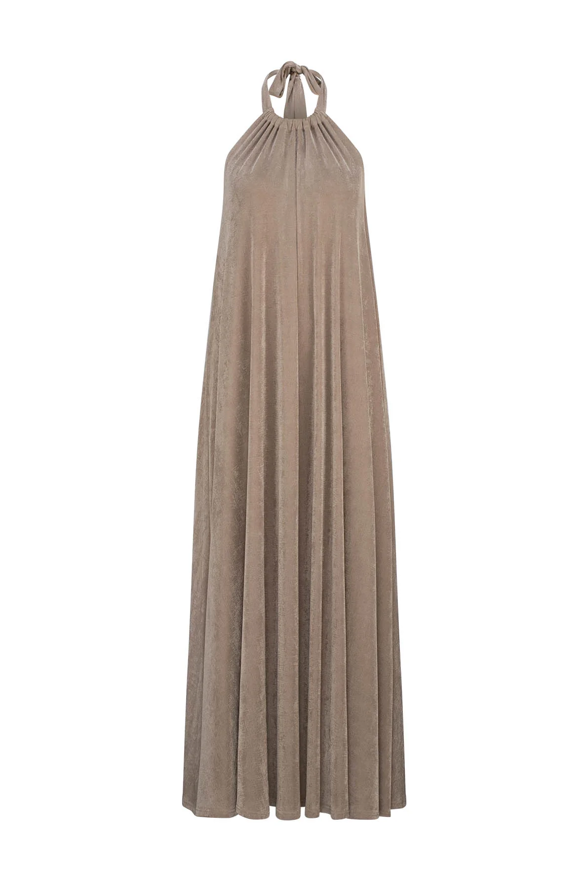 CURAAE Melrose Halter Maxi Dress in Beige