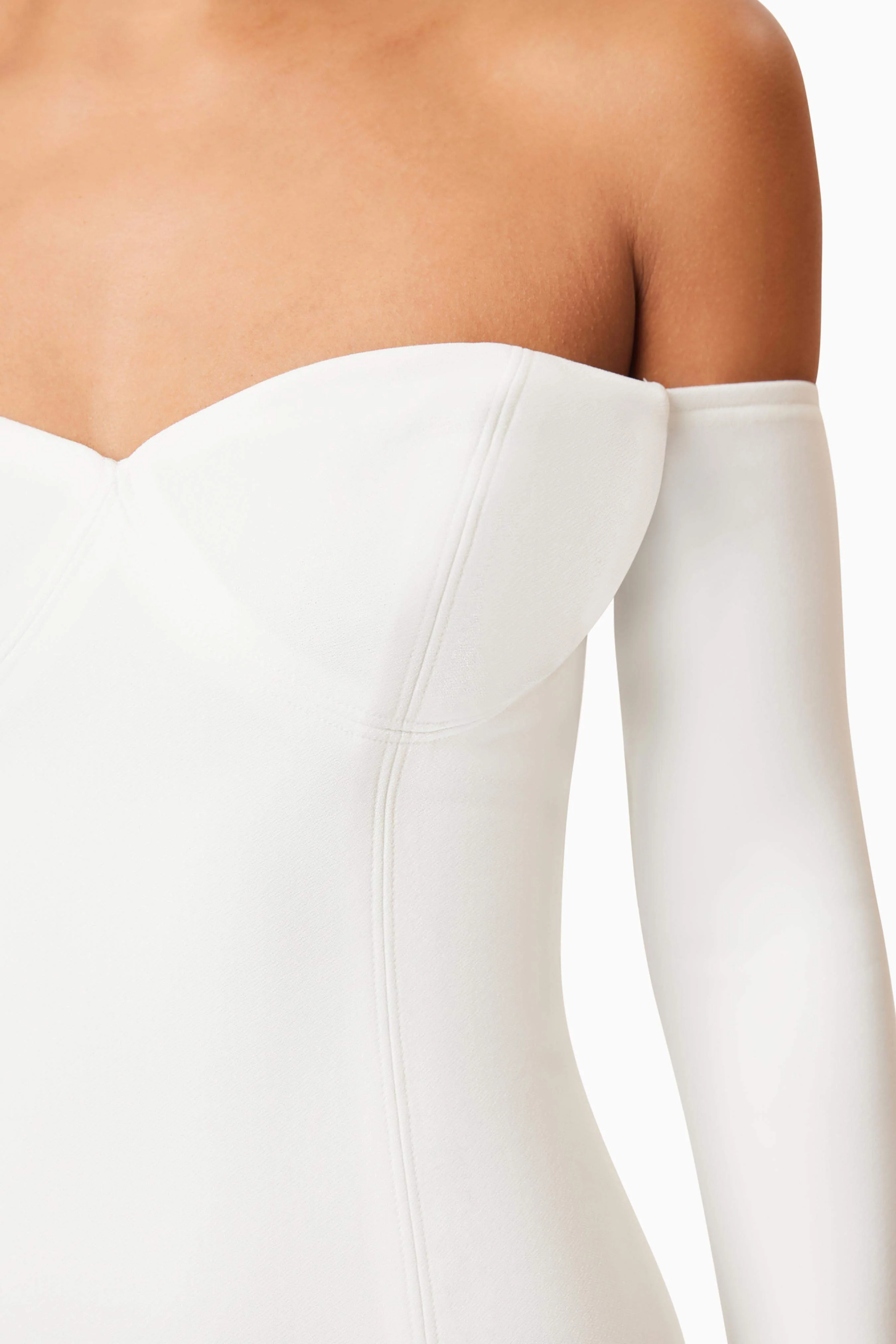 Janelle Long Sleeve Mini Dress In White