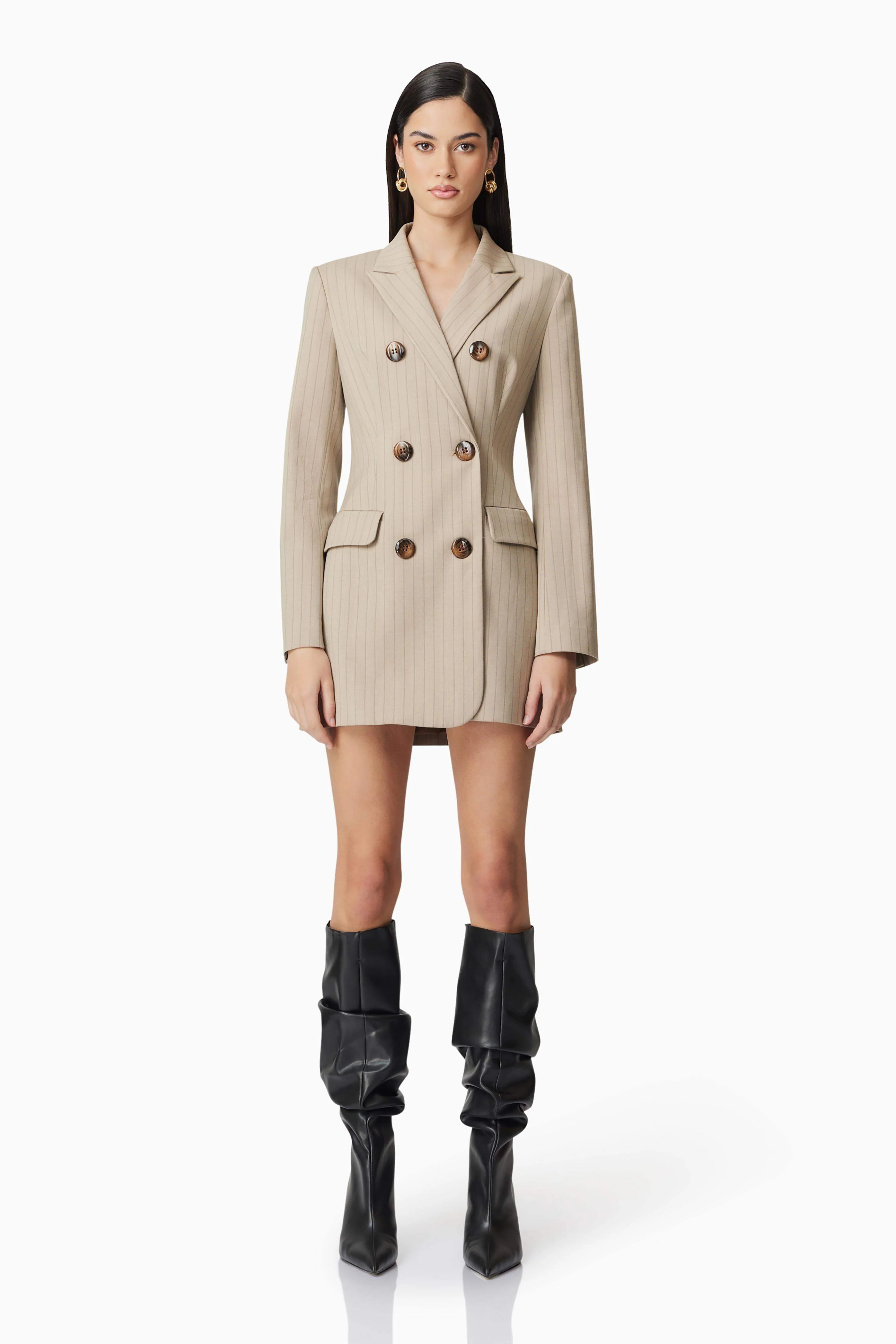 CURAAE Zara Blazer Dress in Beige