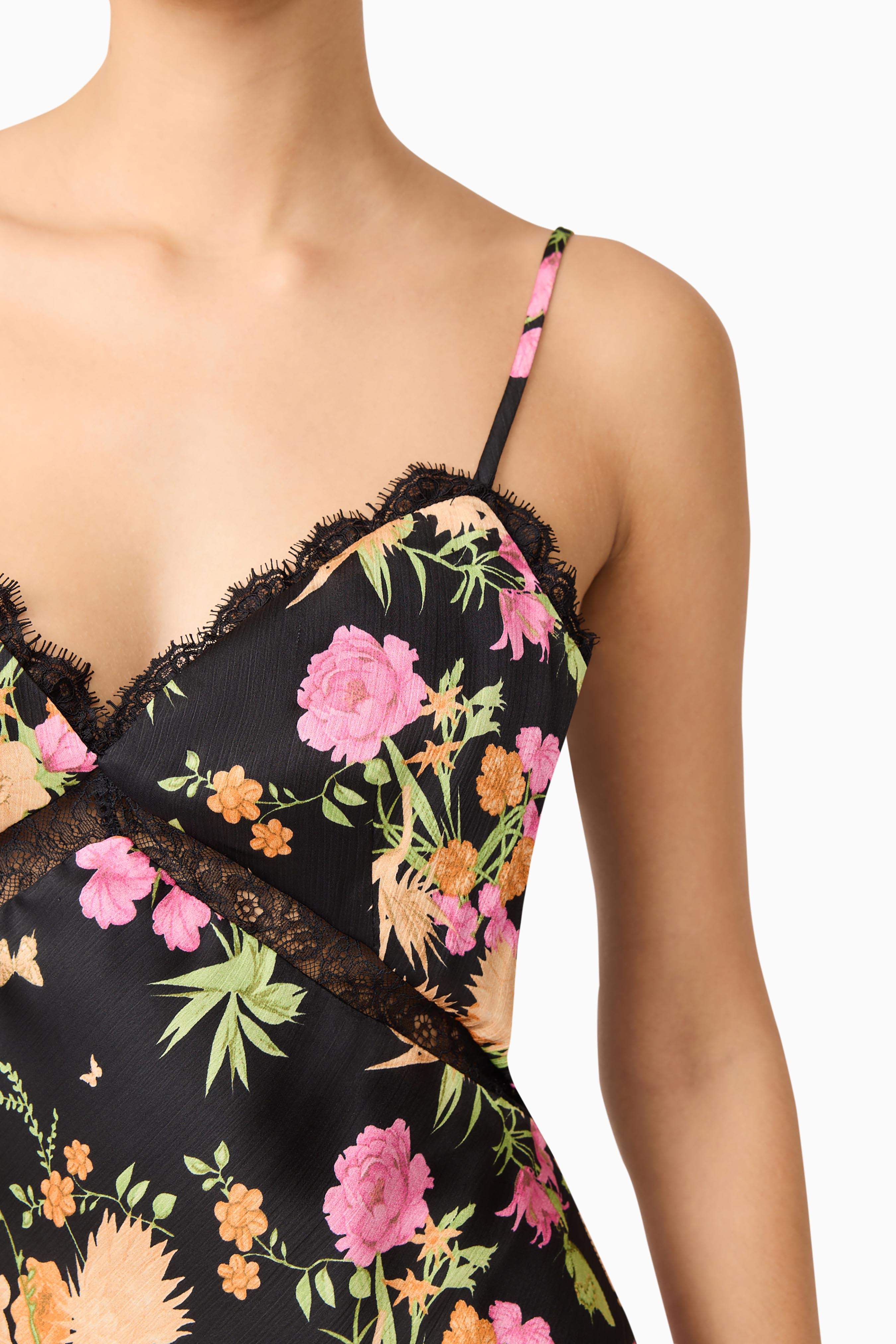 Tess Floral Maxi Dress in Black