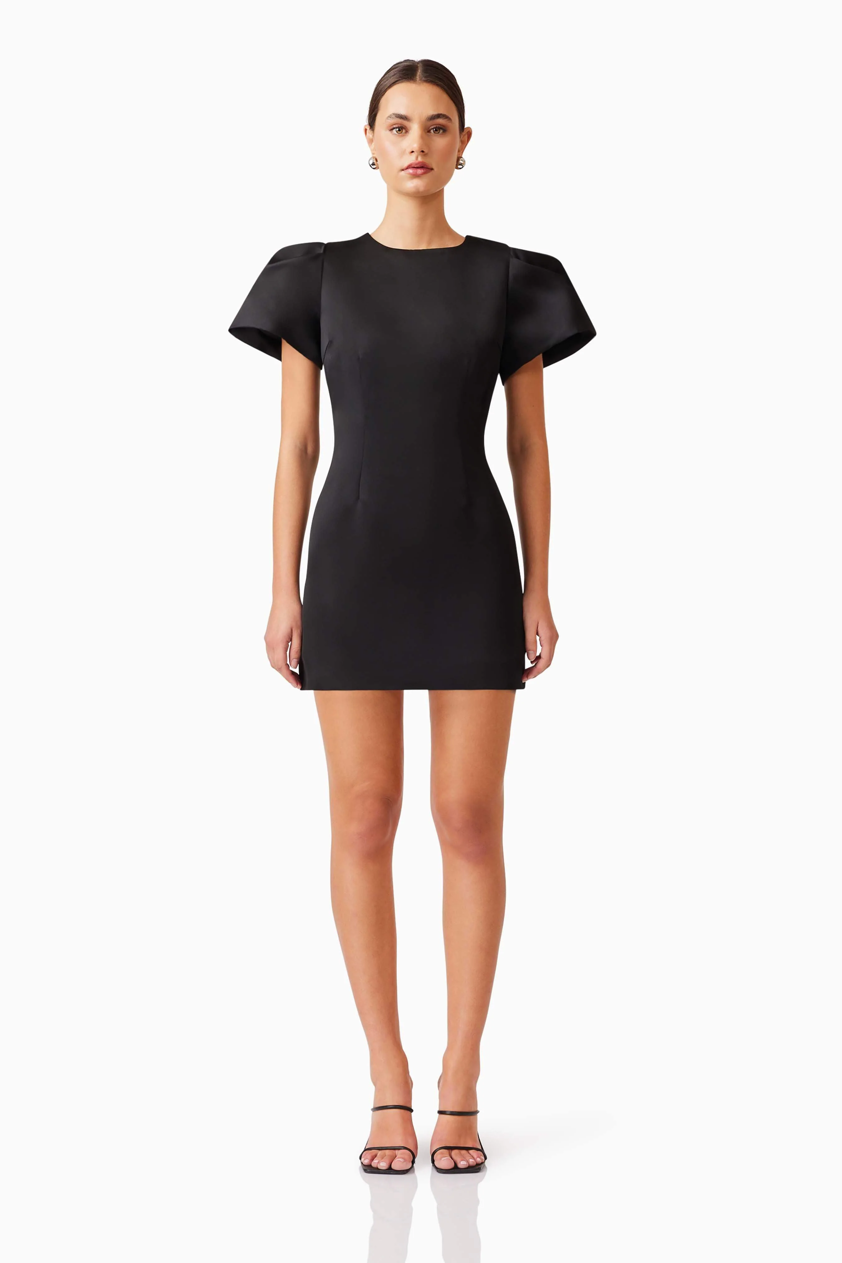 Blake Puff Sleeve Mini Dress in Black