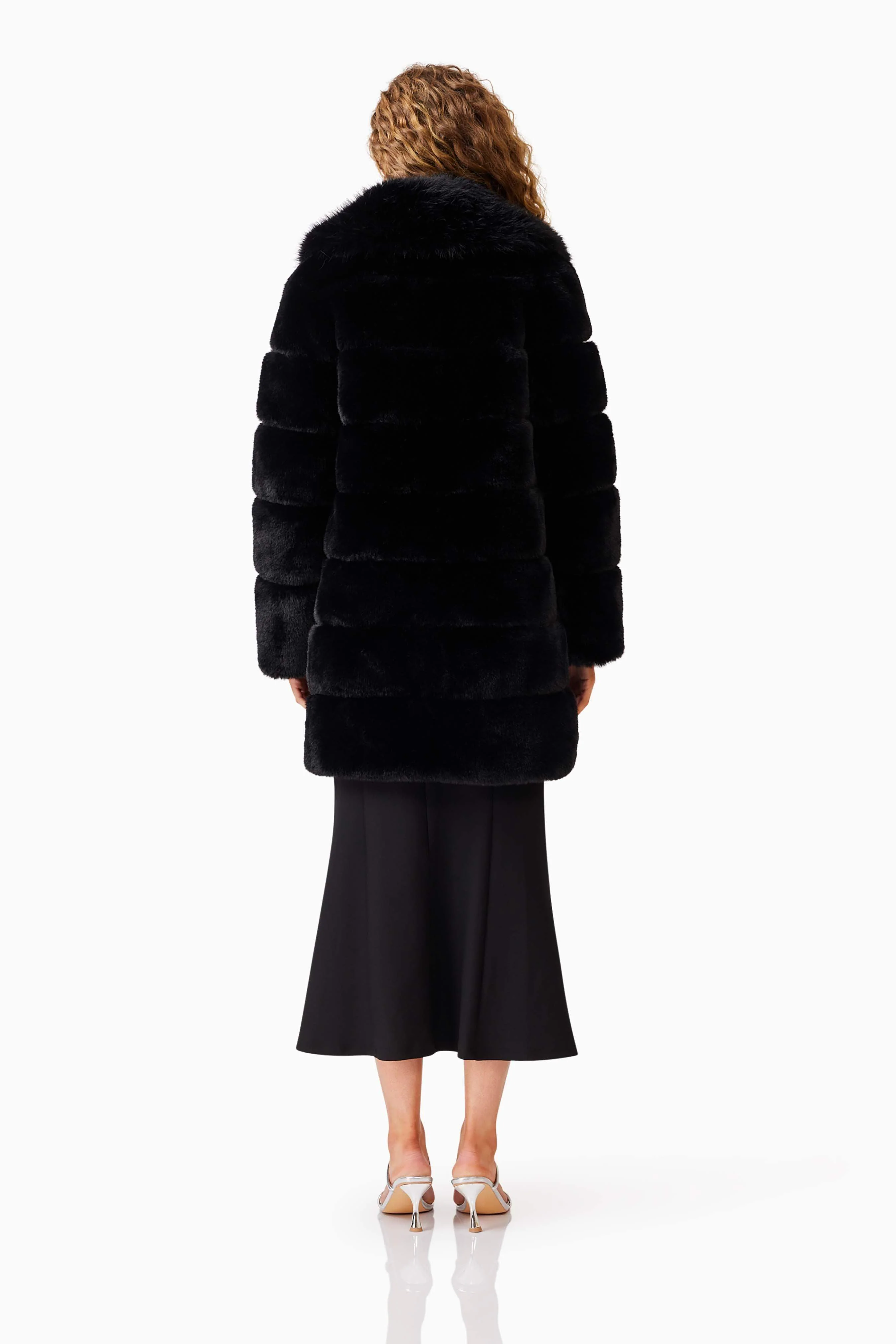 Keystone Faux Fur Coat in Black