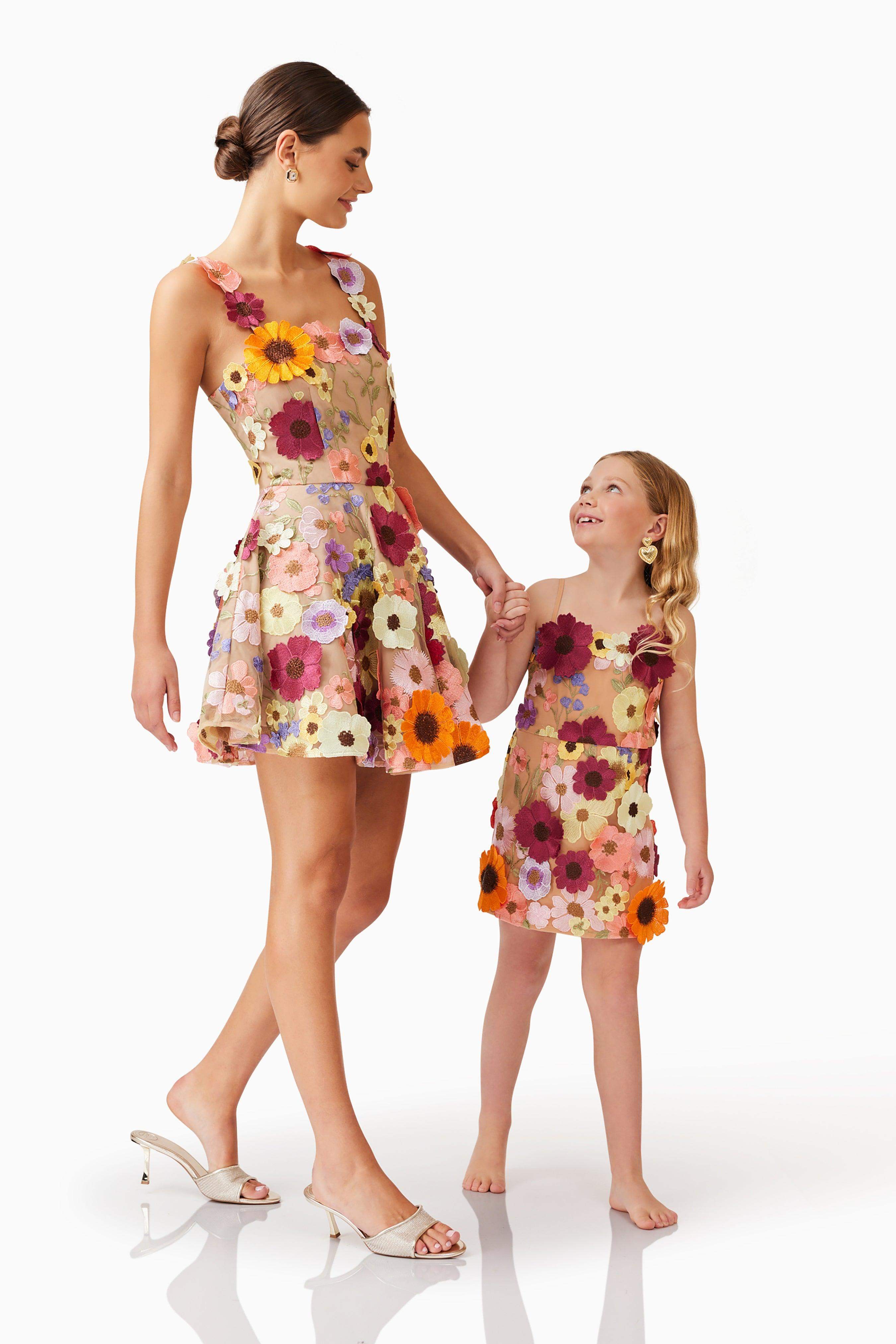 Rosalind Girls Mini Dress in Floral
