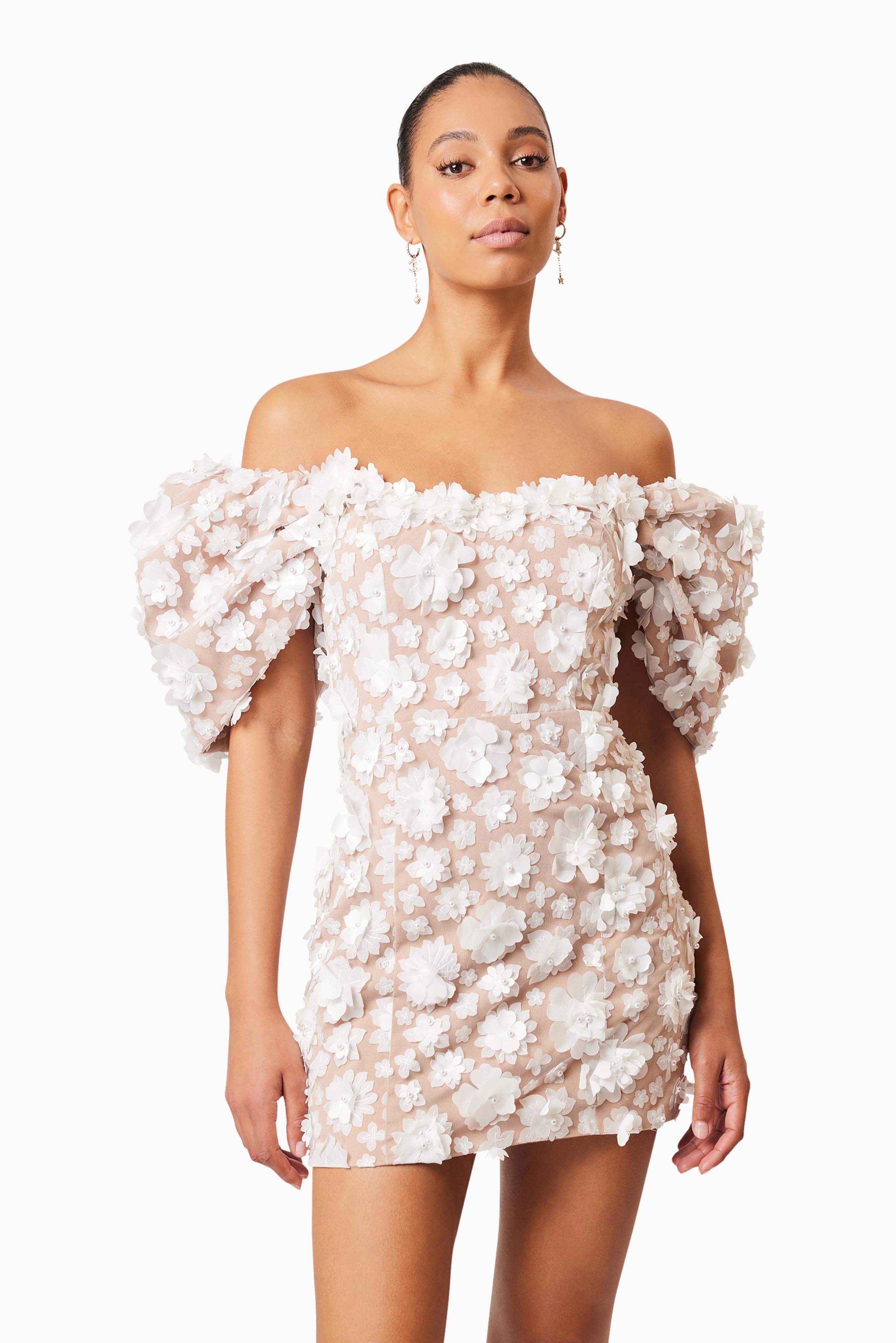 Bluebell Off The Shoulder Mini Dress in White