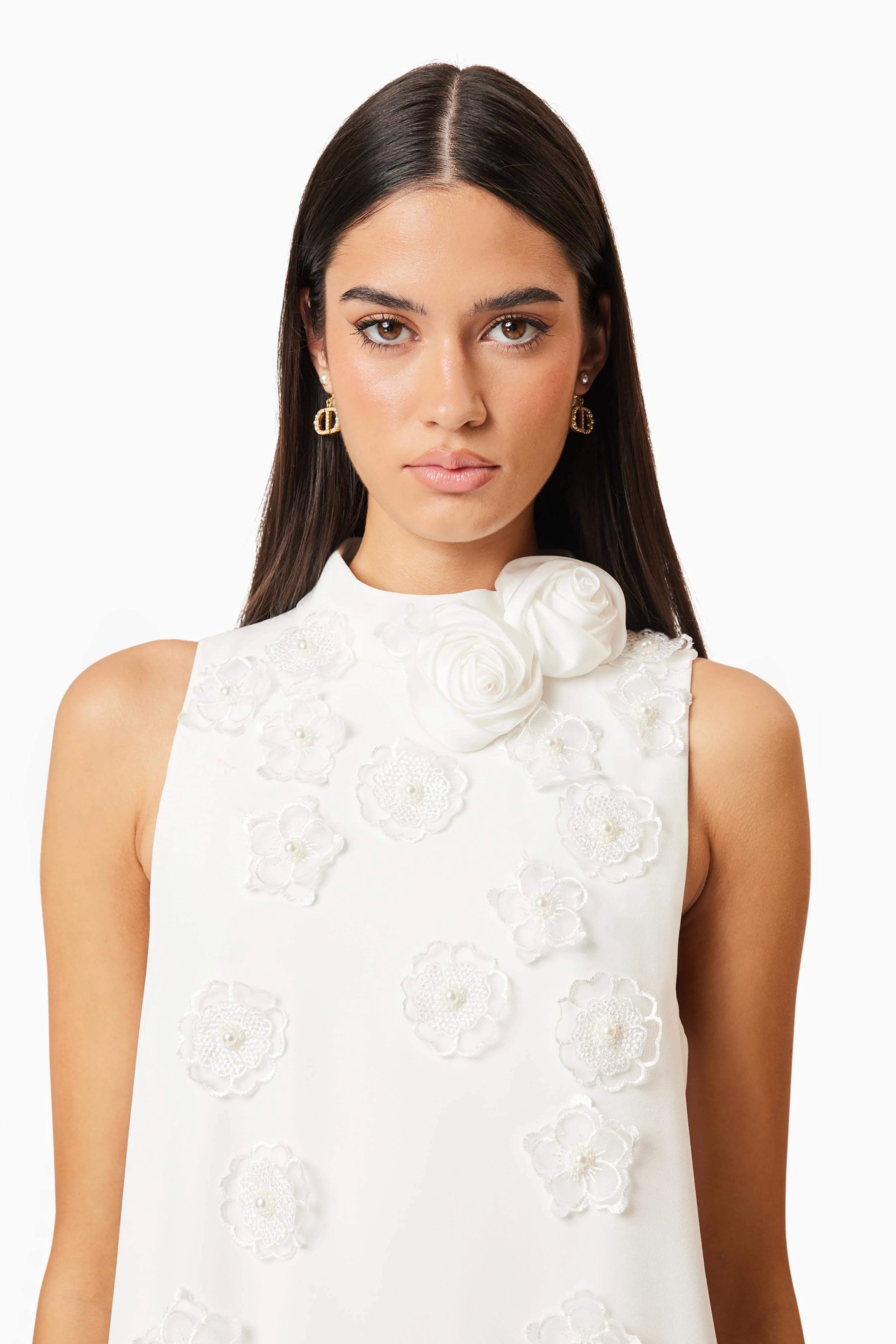 Lilydale 3D Maxi Dress In White