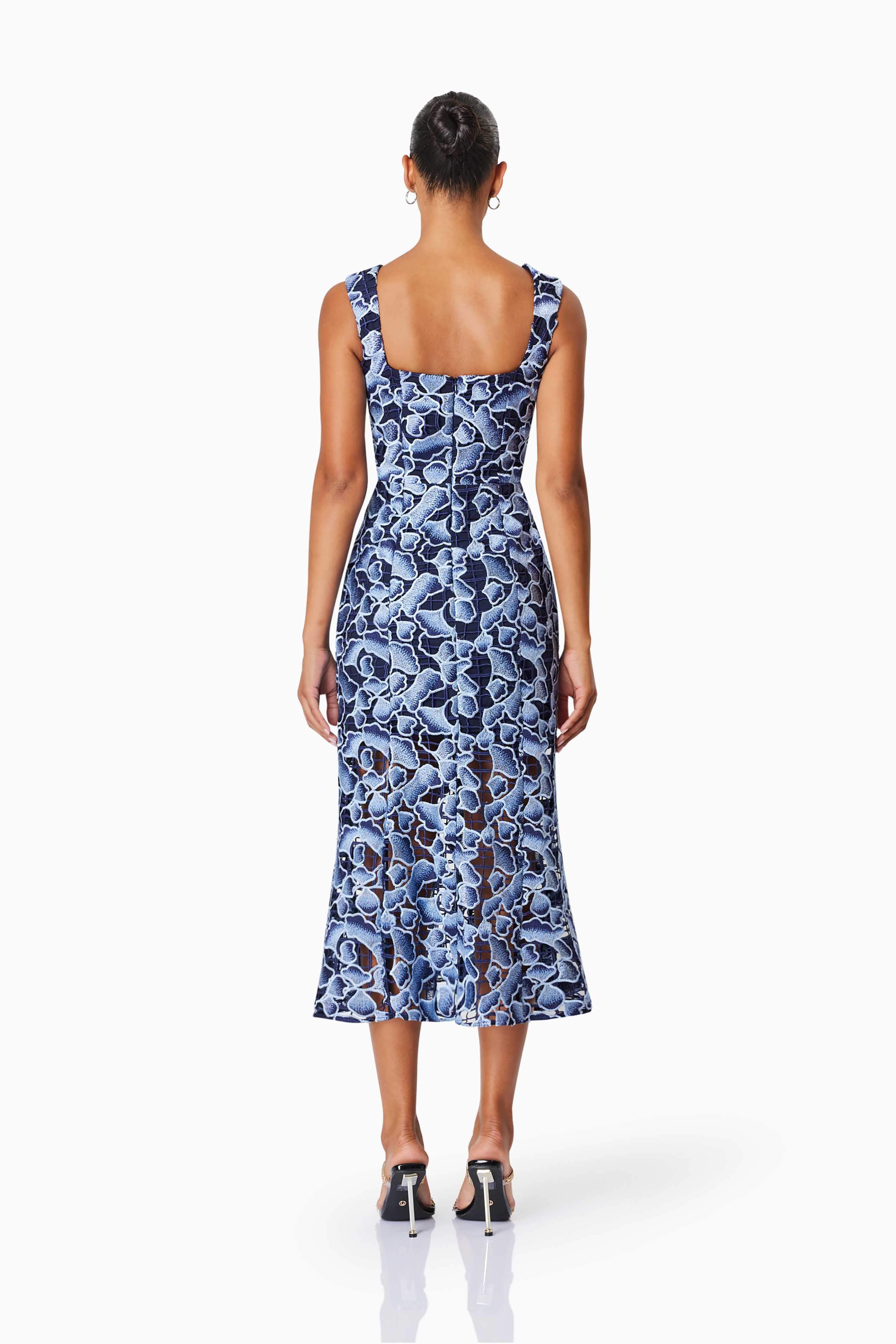 Mila Cocktail Midi Dress In Blue