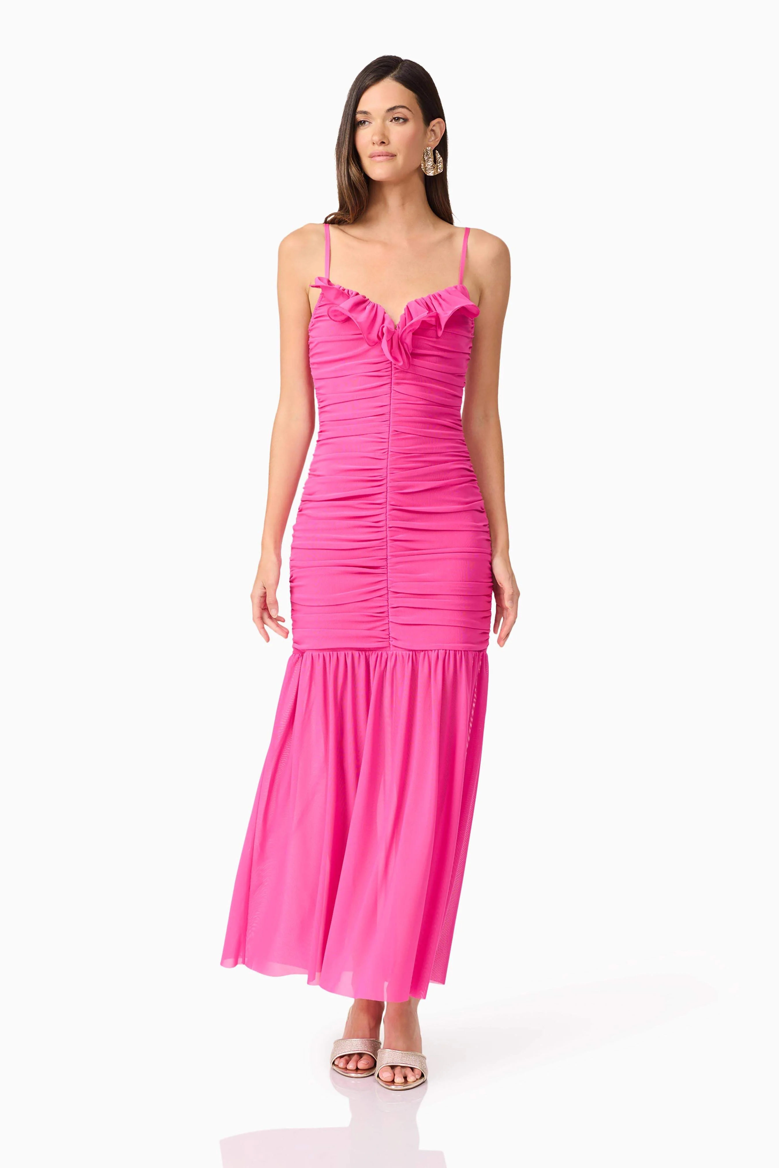 Celina Sweetheart Maxi Dress in Pink