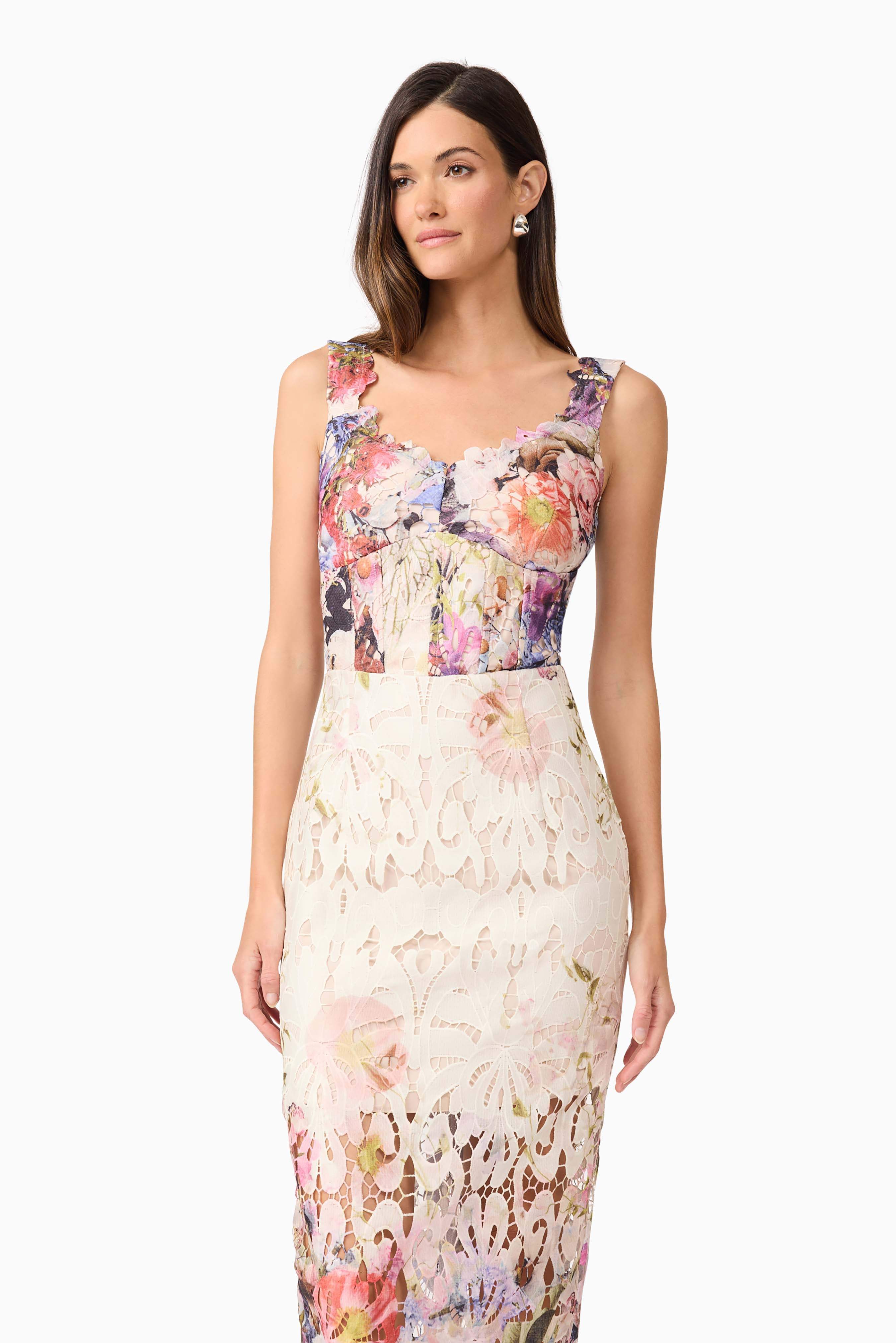 Matila Lace Midi Dress in Floral