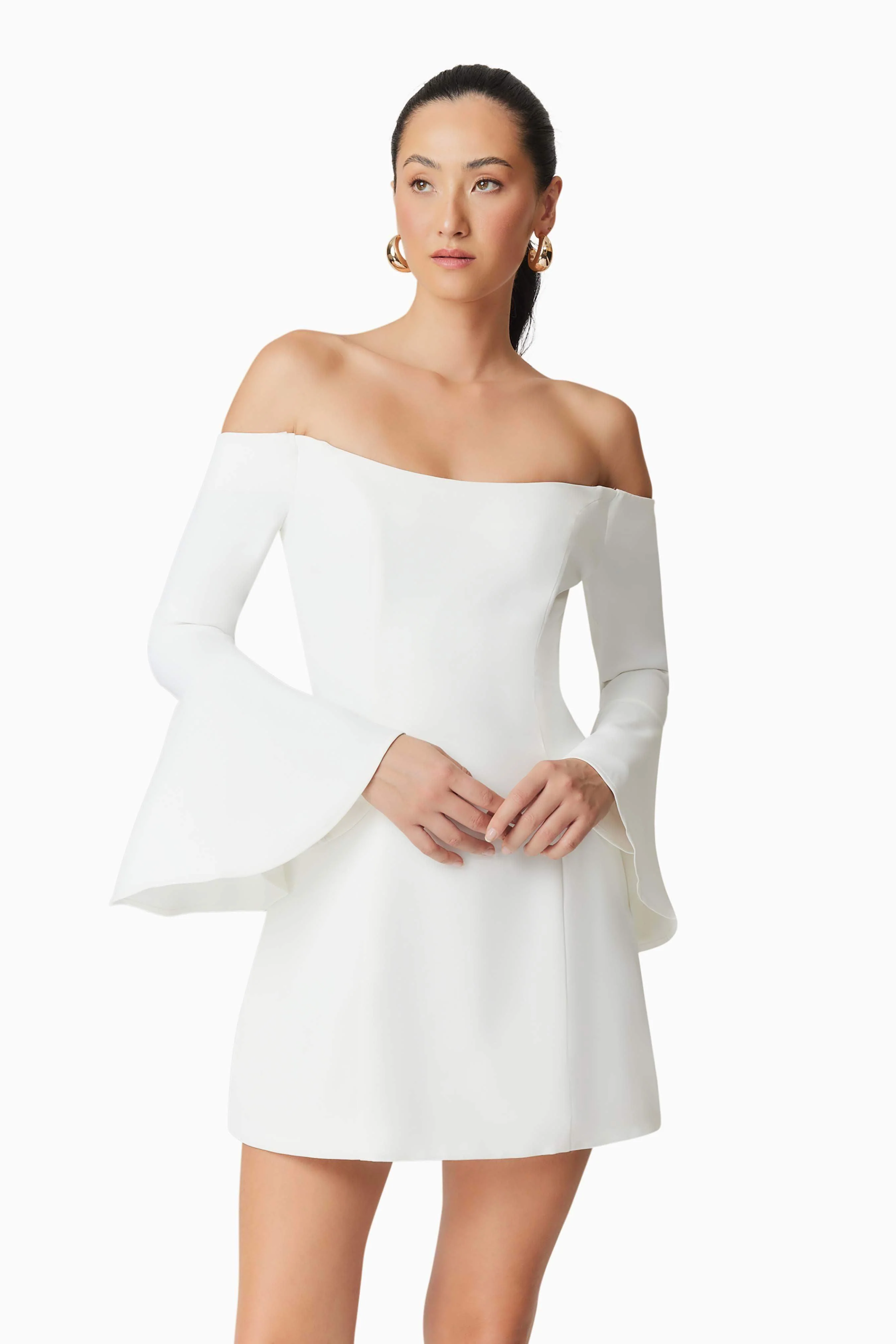 Hazelle Strapless Mini Dress in White