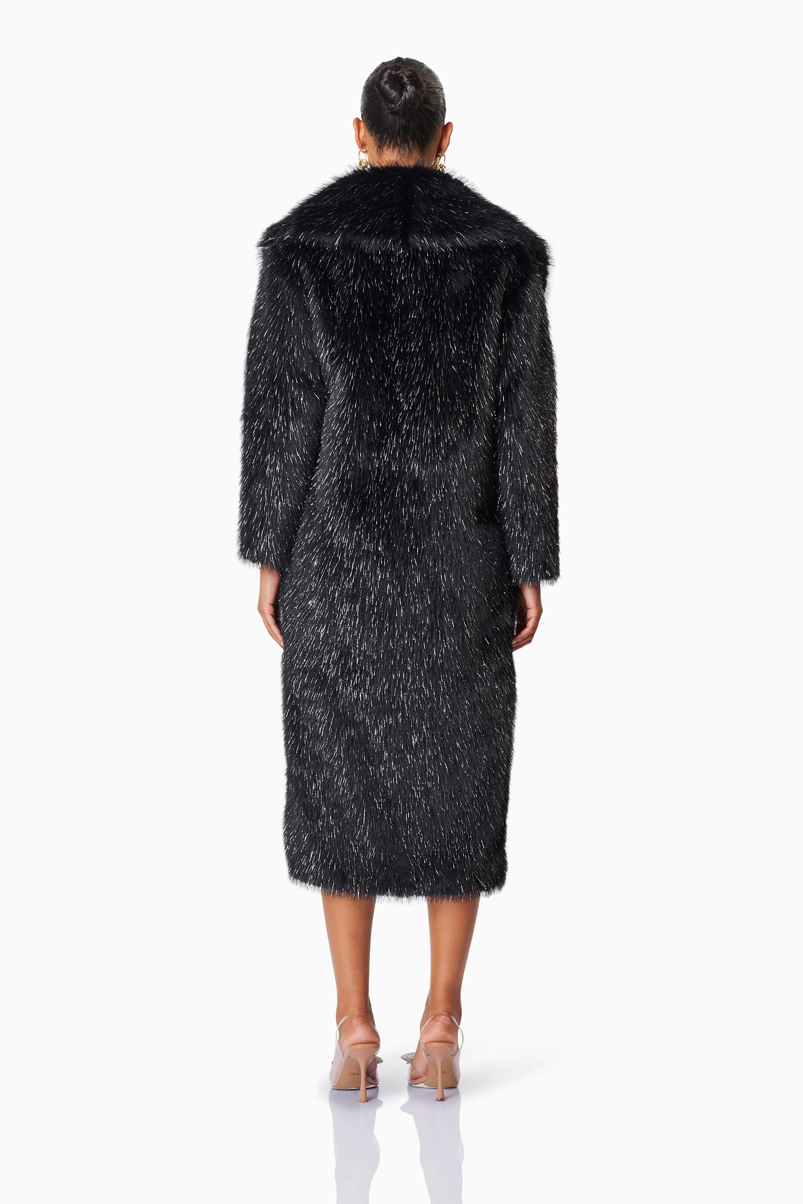 Cosette Faux Fur Coat In Black