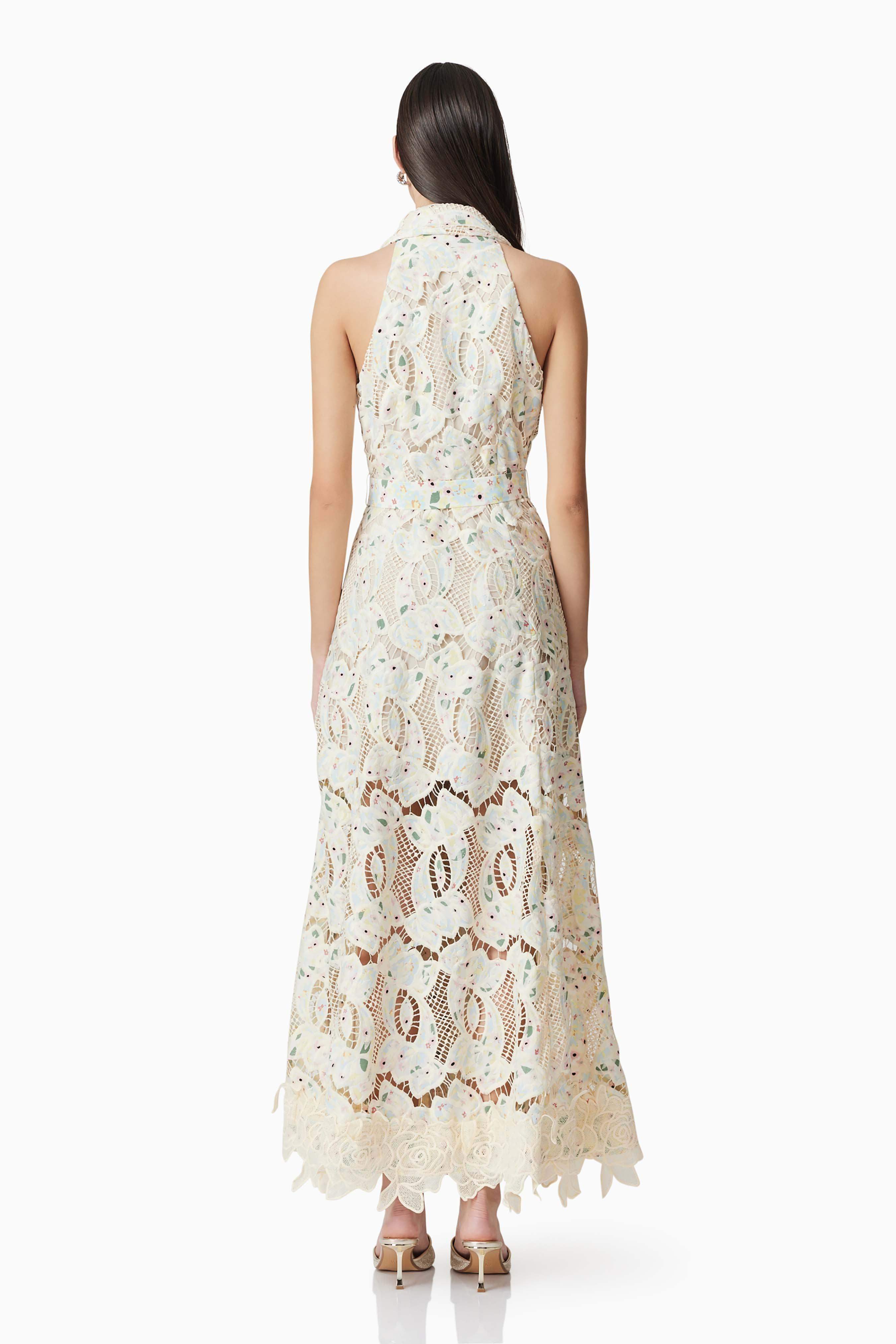 Kyla Floral Maxi Dress in White