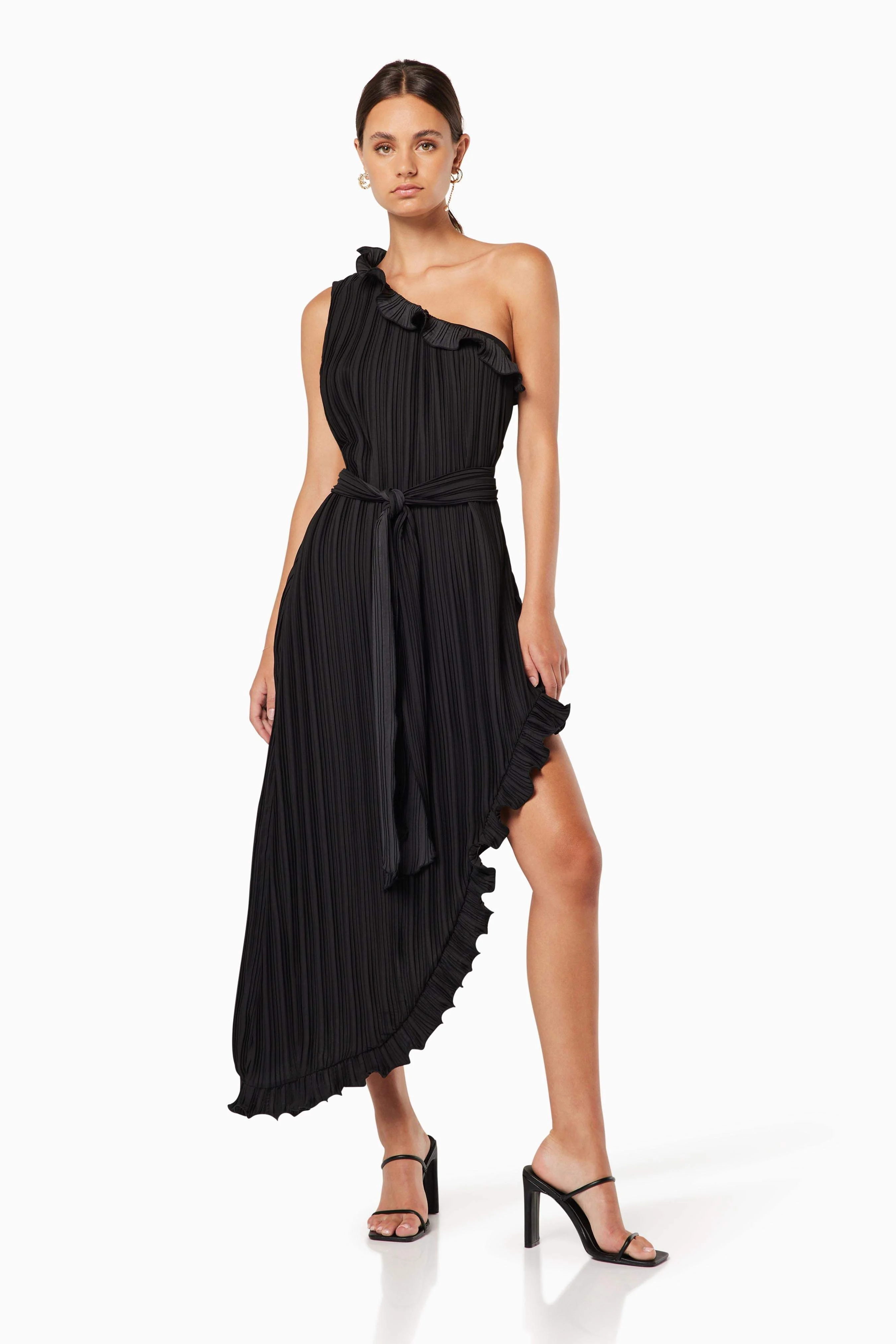 Italianate Midi Dress In Black