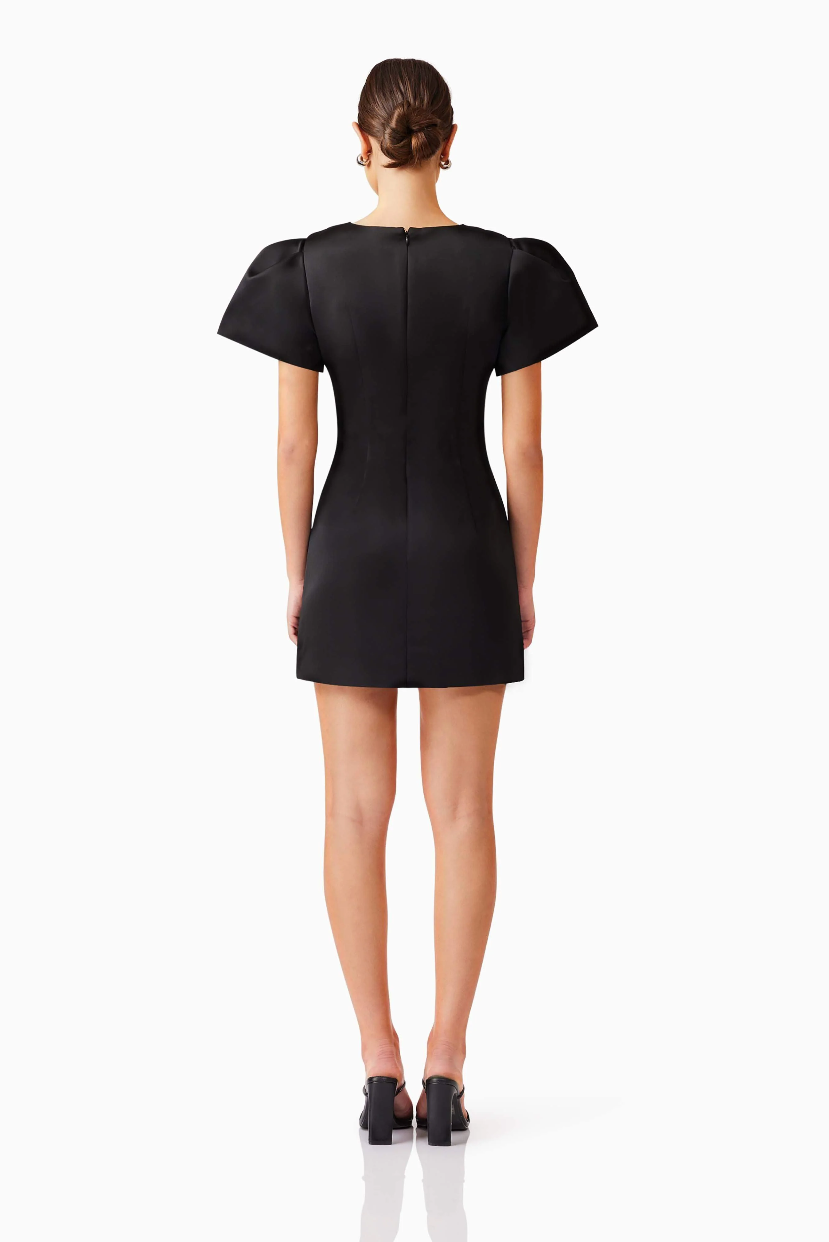 Blake Puff Sleeve Mini Dress in Black