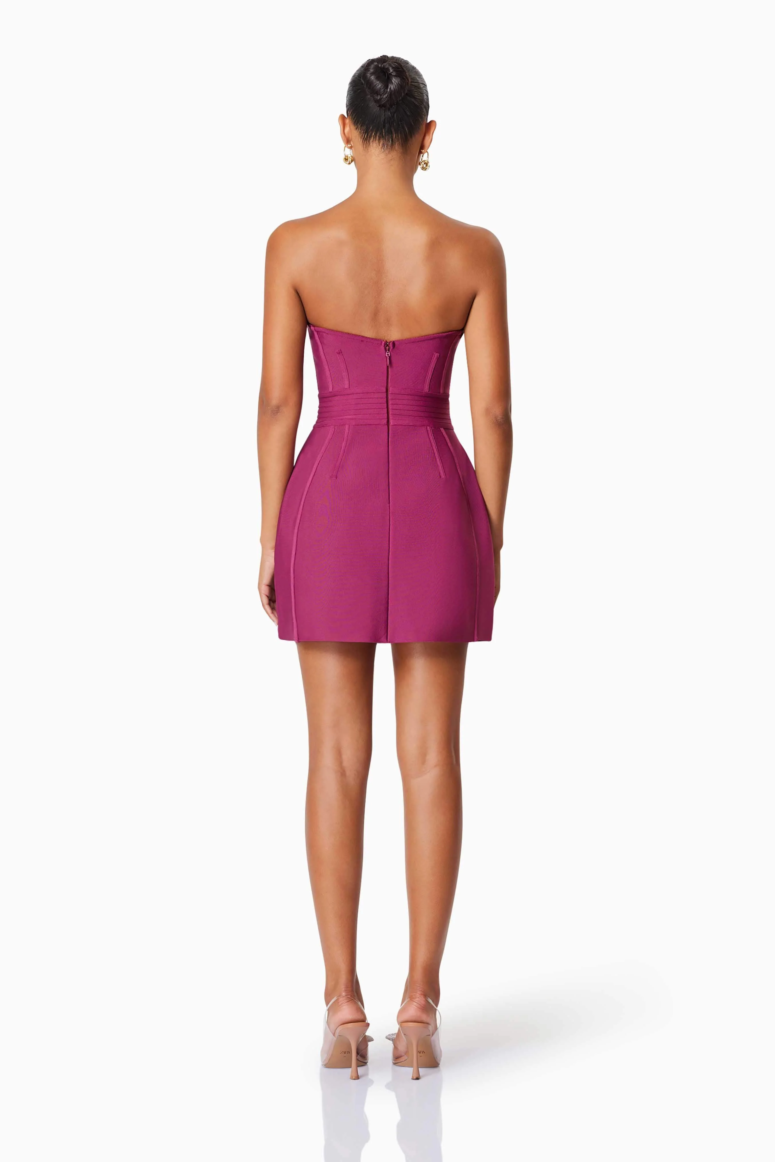 Ella Strapless Mini Dress In Red