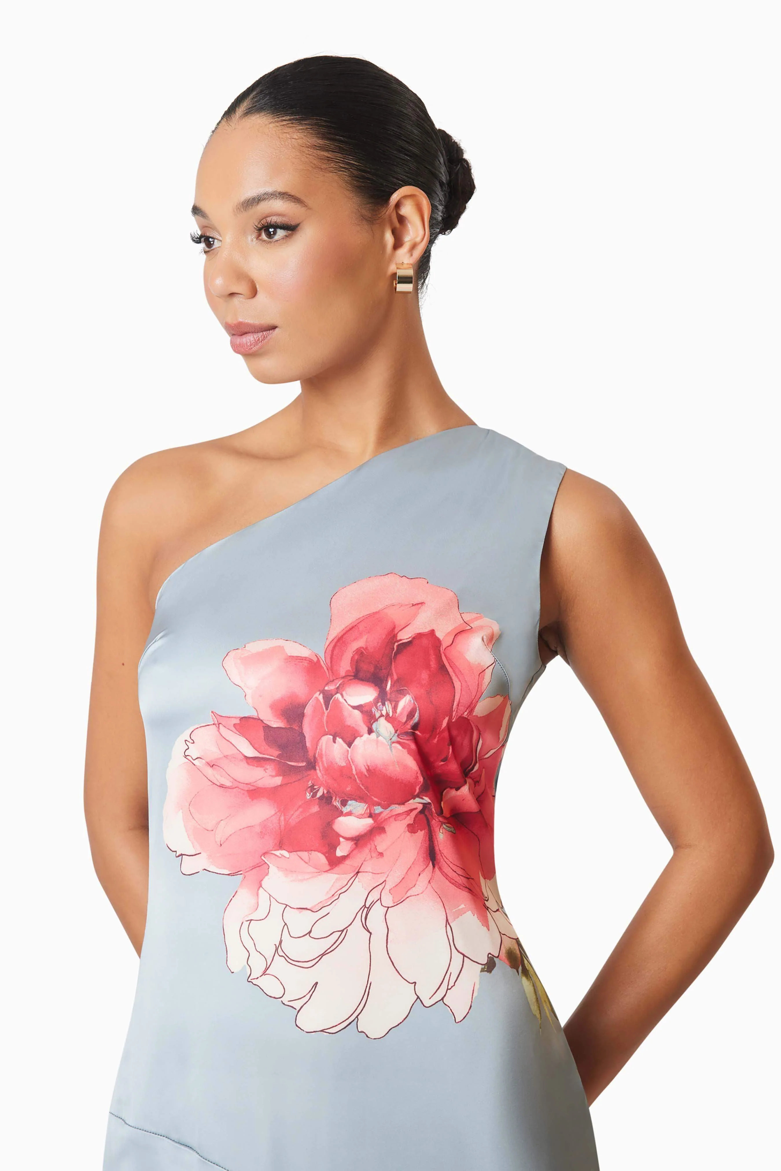 Iliad One Shoulder Maxi Dress In Blue