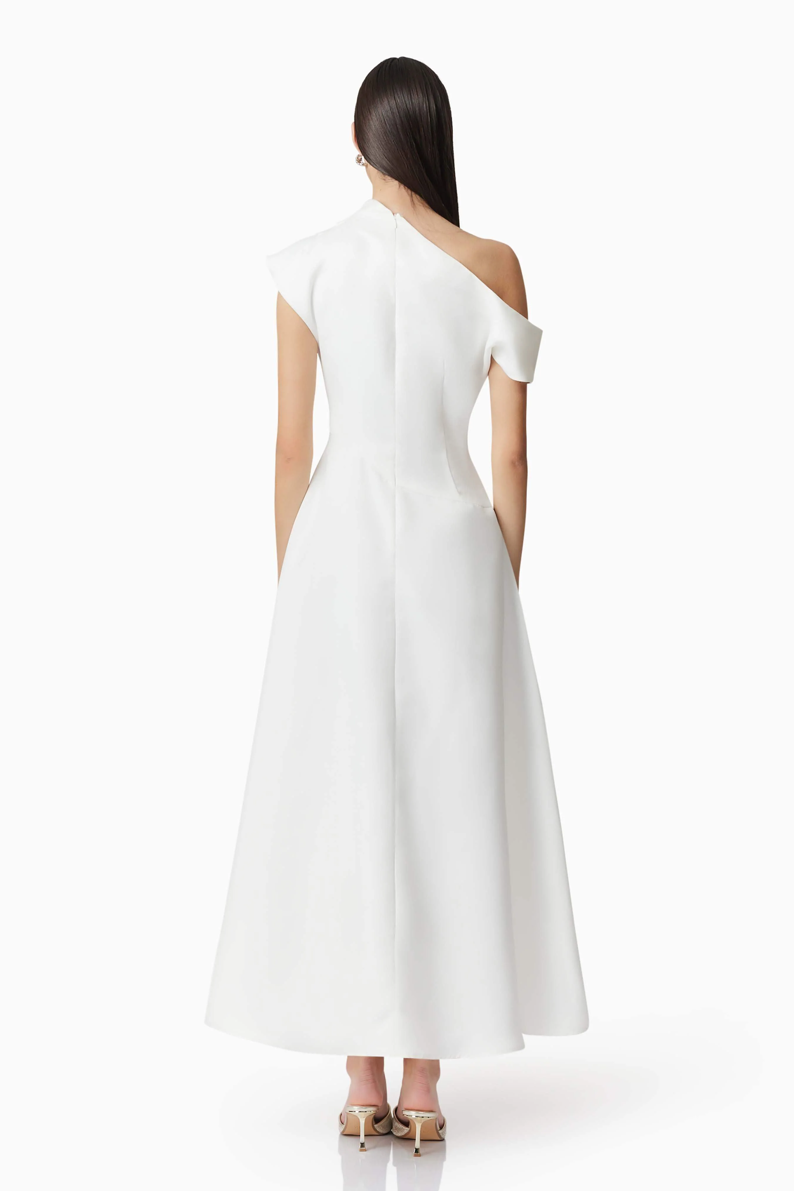 Marissa One Shoulder Gown in White