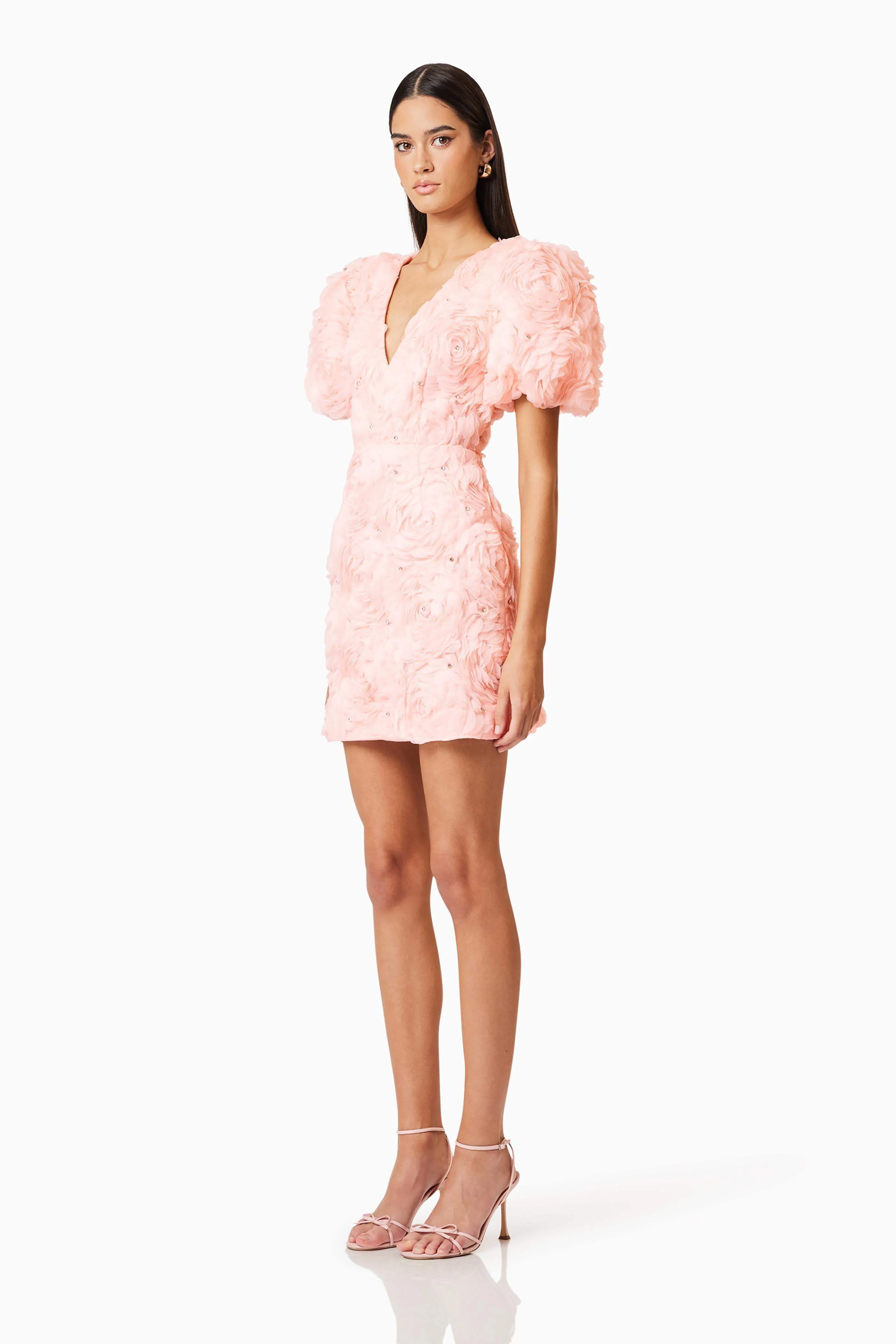 Rosella 3D Mini Dress In Pink