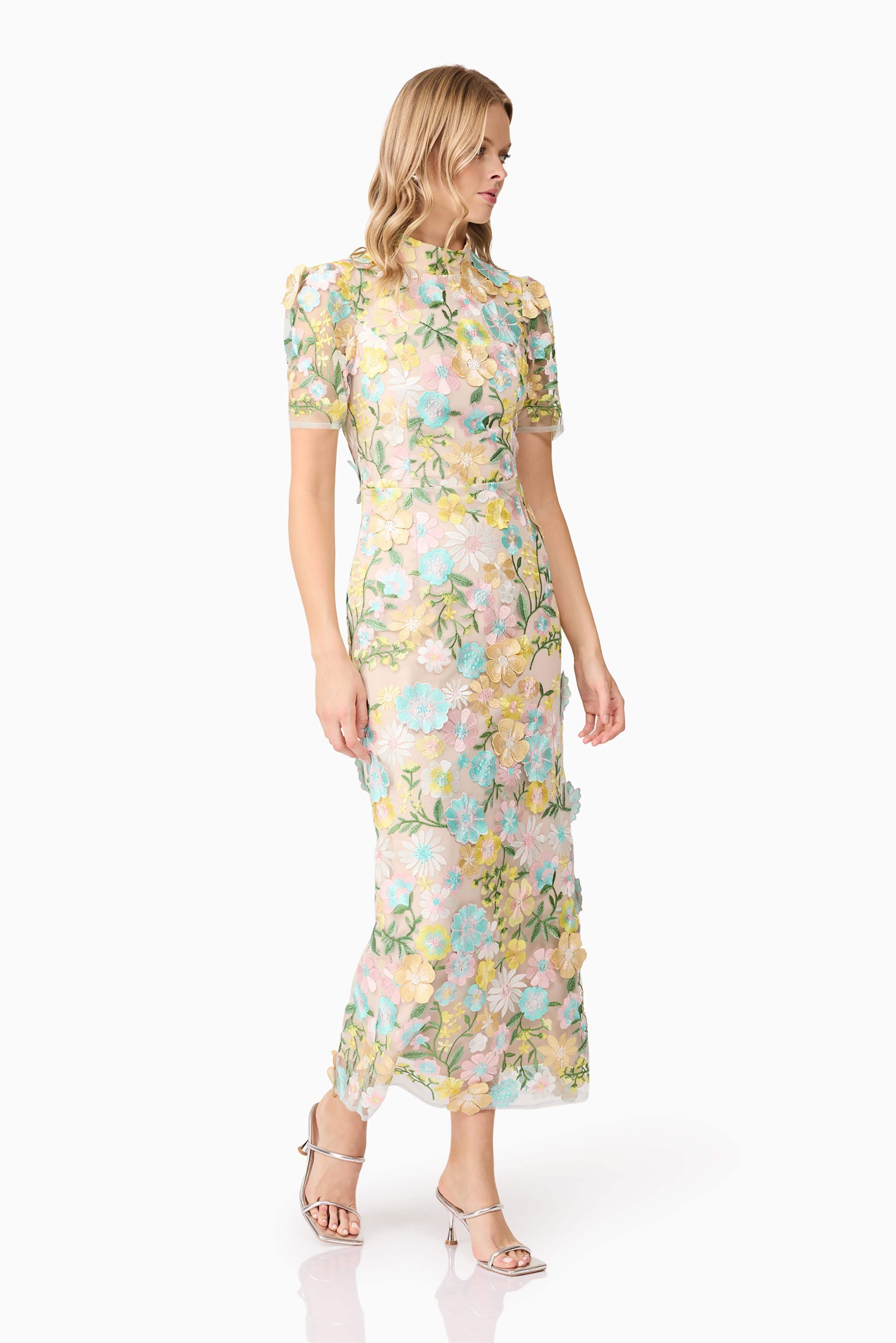 Oslo 3D Floral Midi Dress