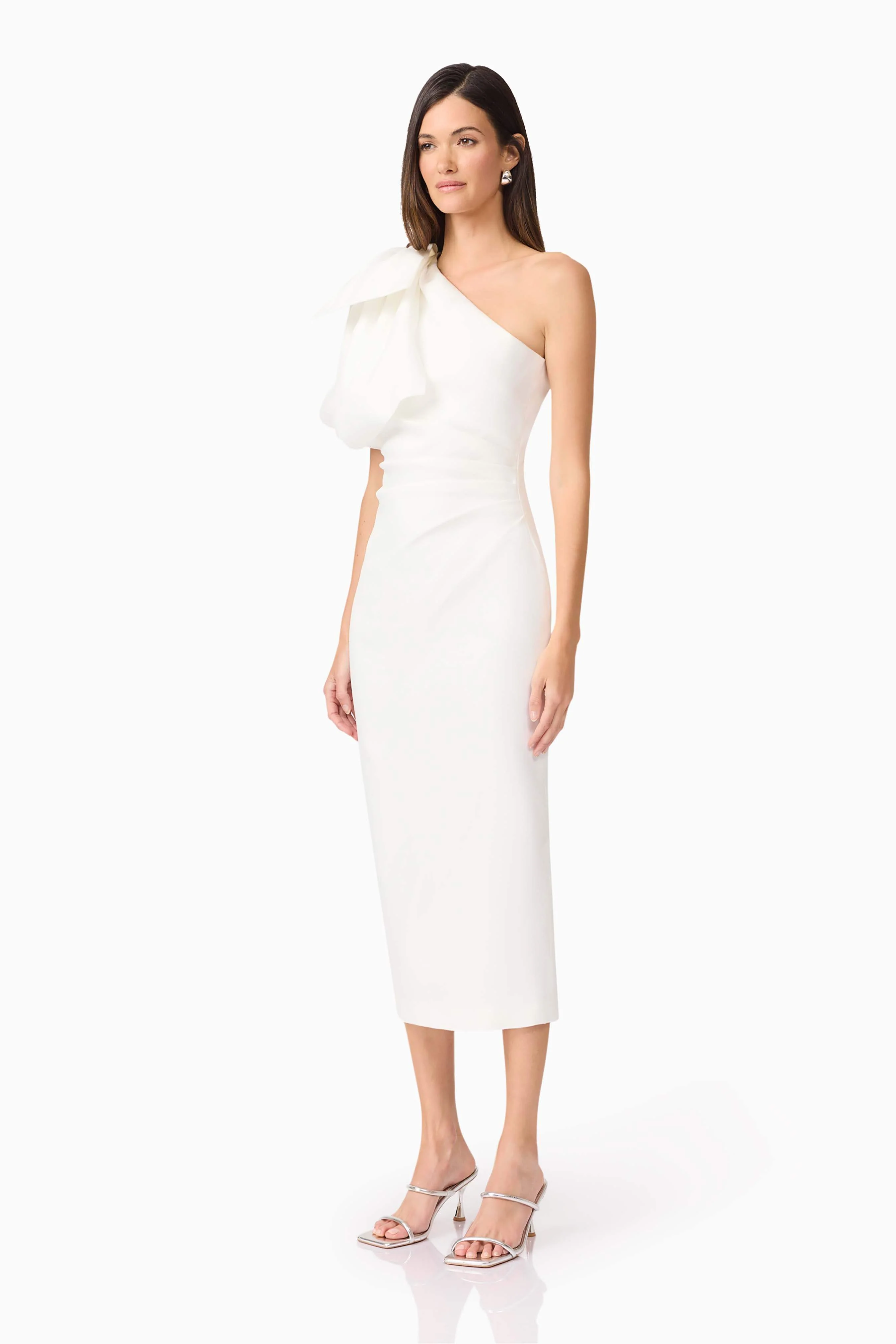 Elysie Midi Dress in White