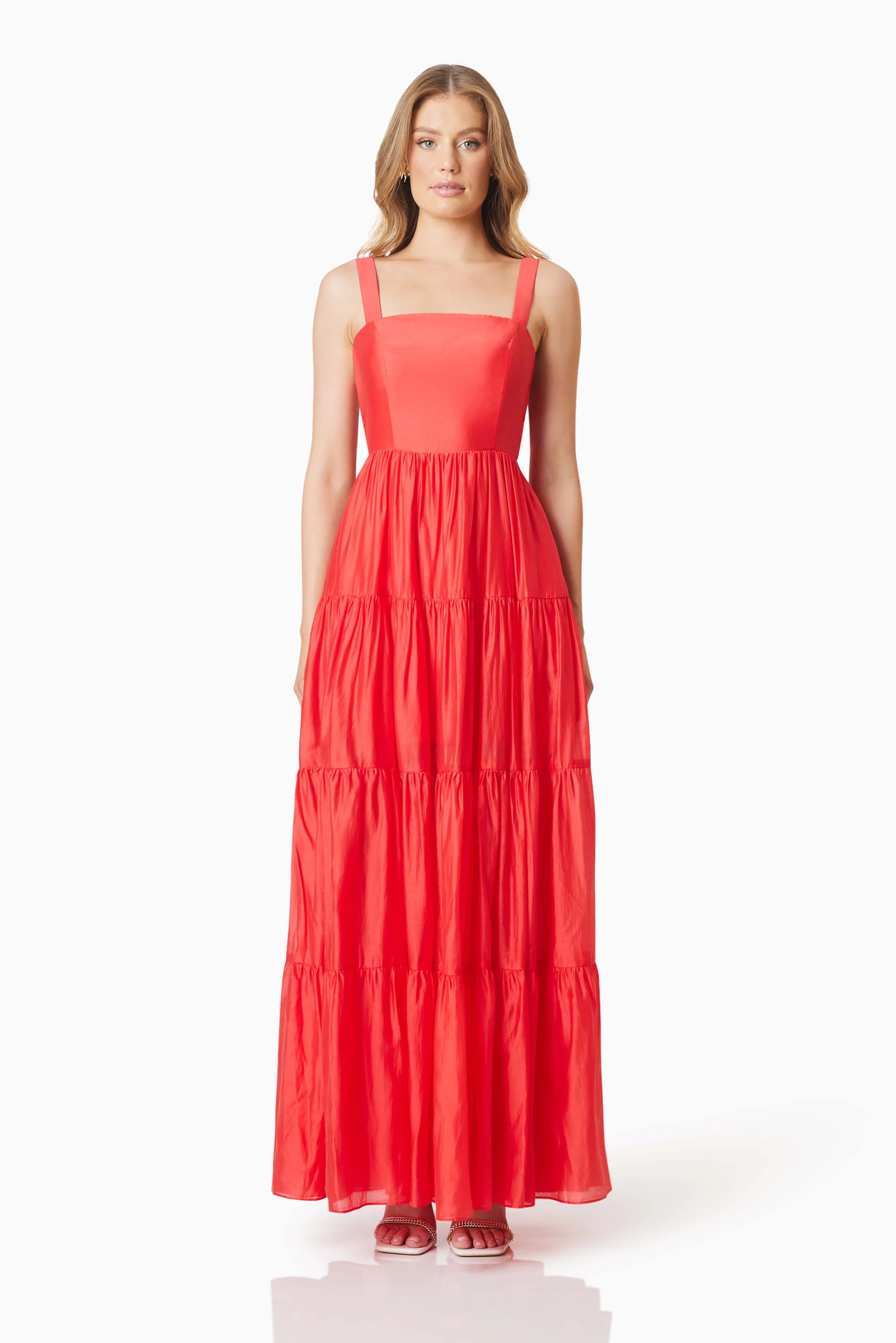 Fauna Maxi Dress in Red