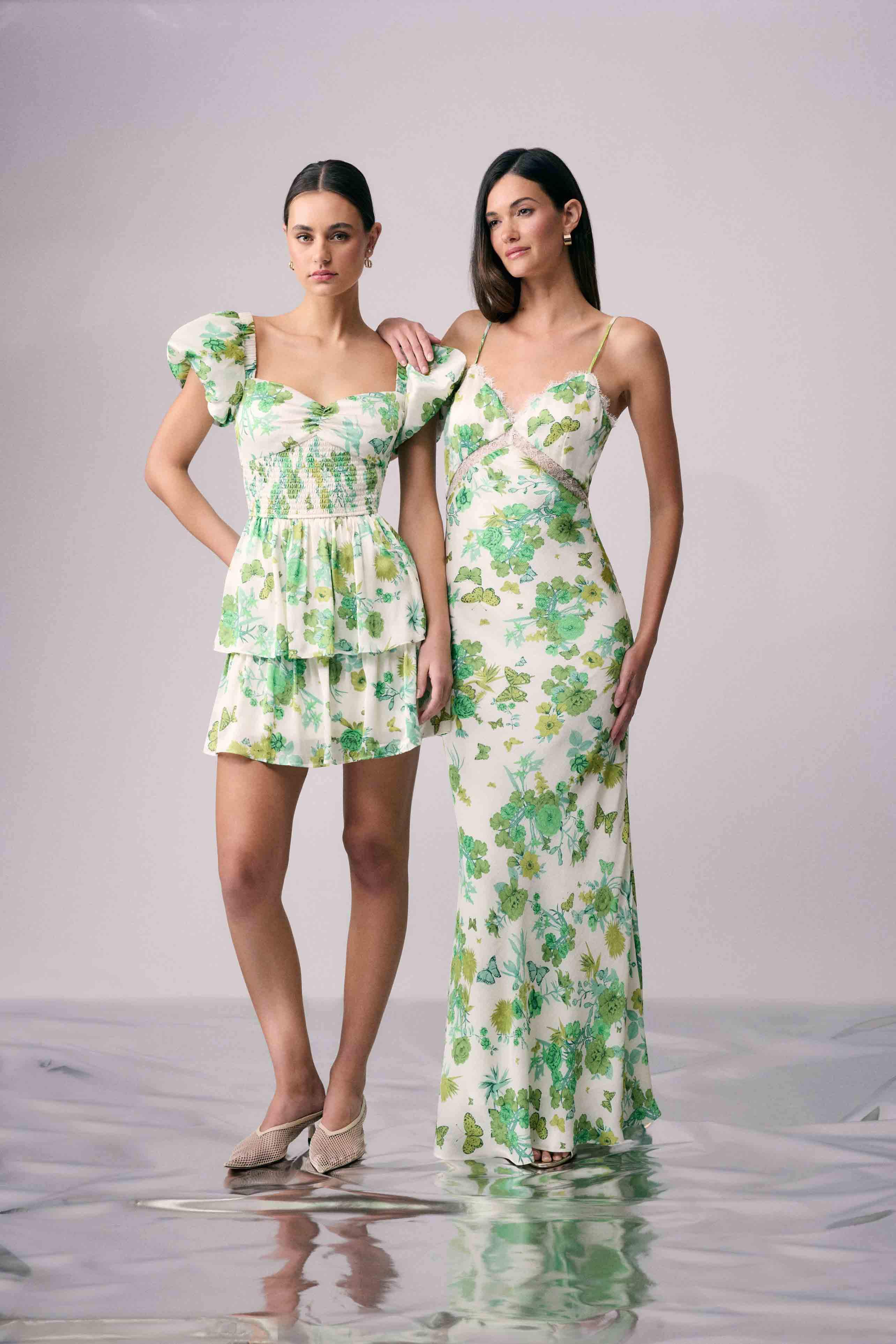Tess Floral Maxi Dress in Green