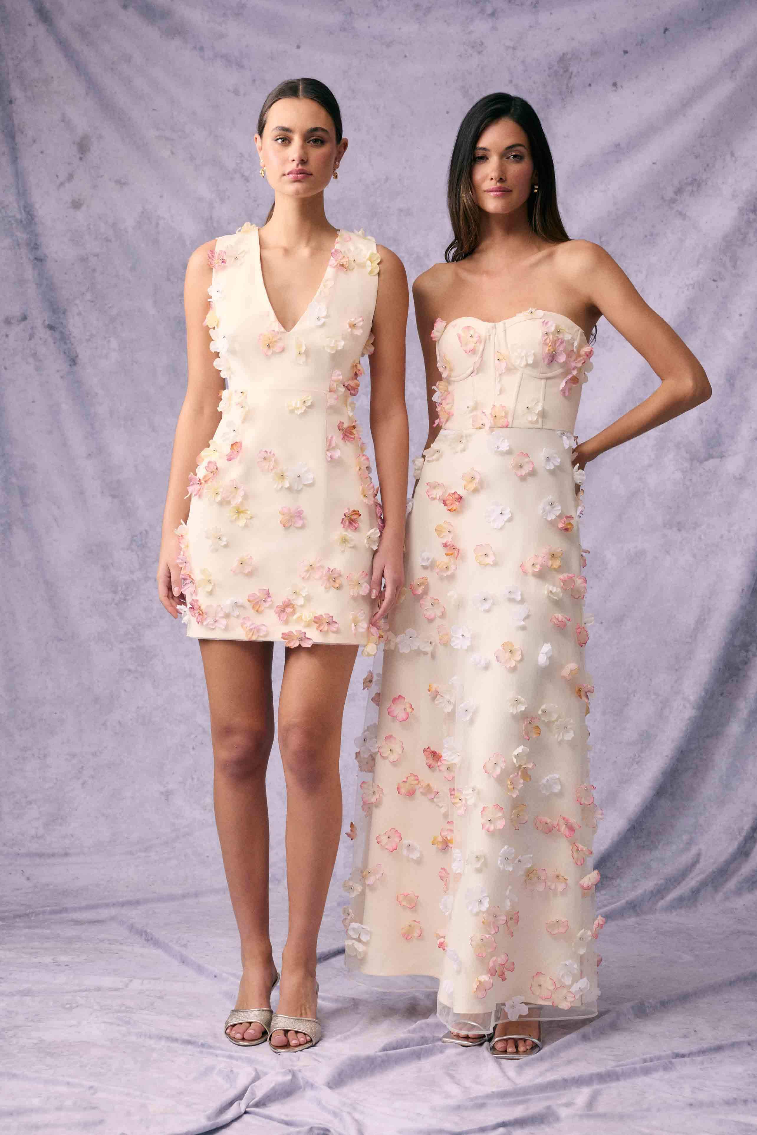 Livia V Neck Mini Dress in Yellow