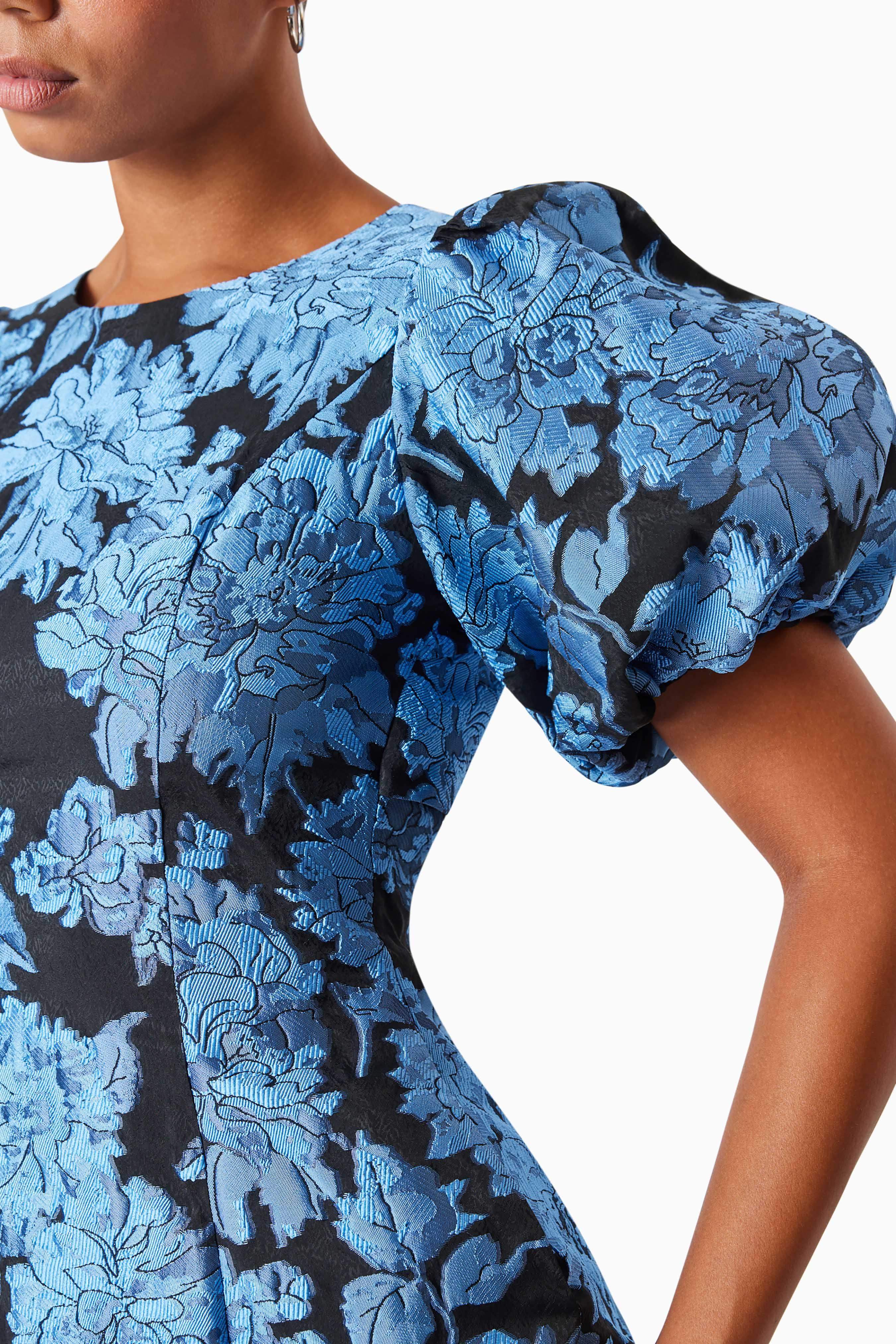 Kayla Cocktail Midi Dress In Blue