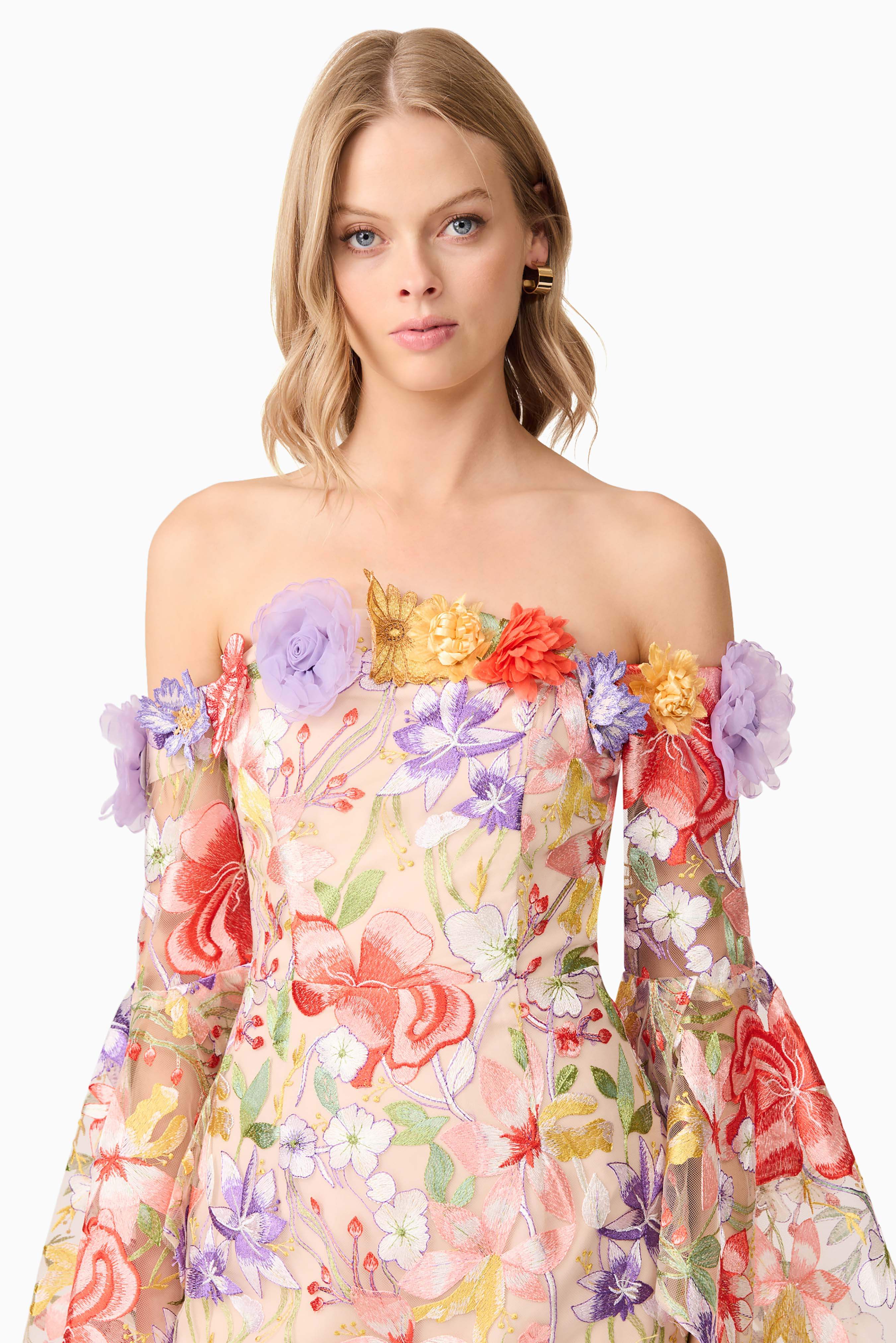 Sophie Off The Shoulder Mini Dress in Floral
