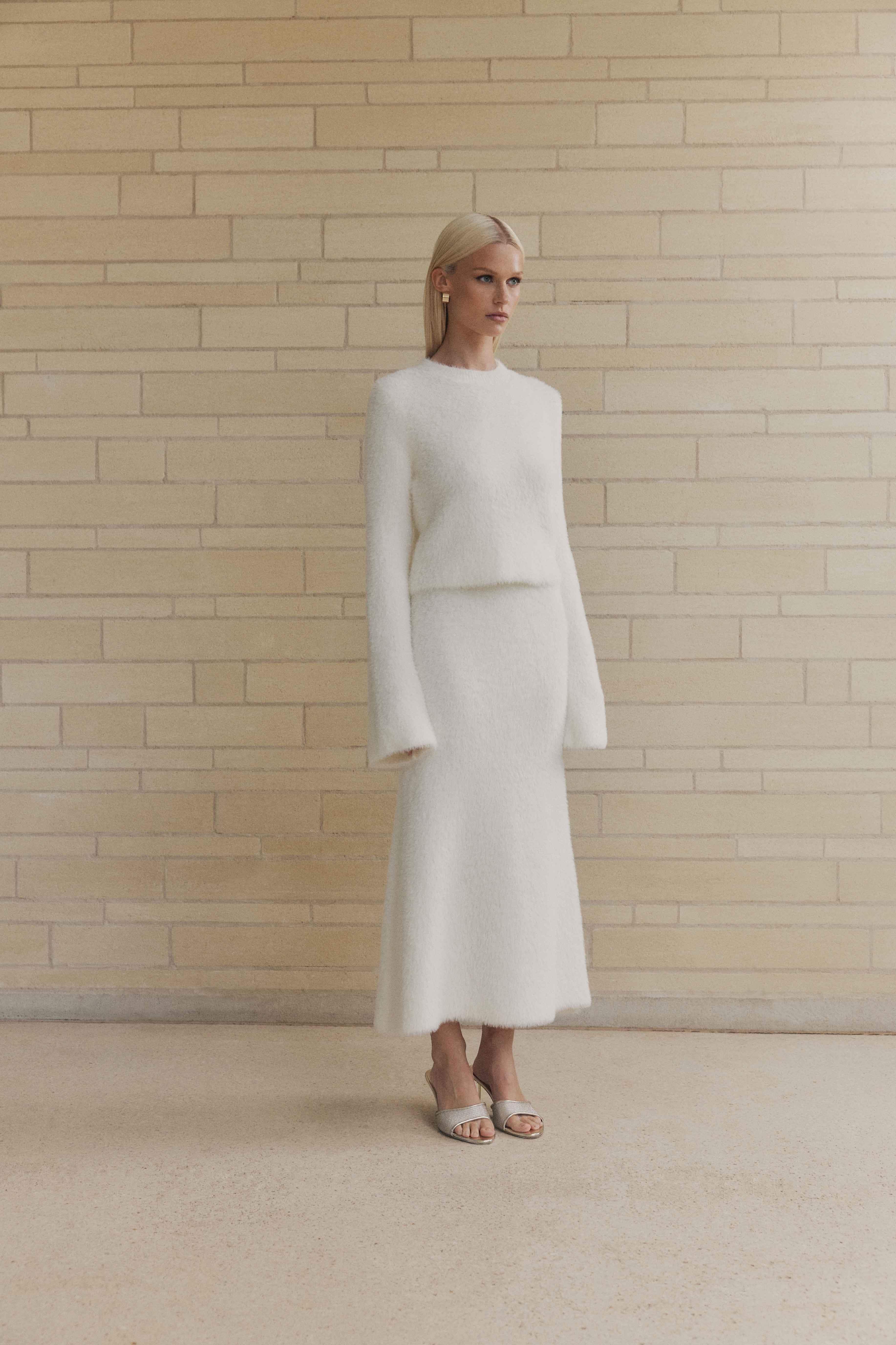 CURAAE Carrie Knit Set in White