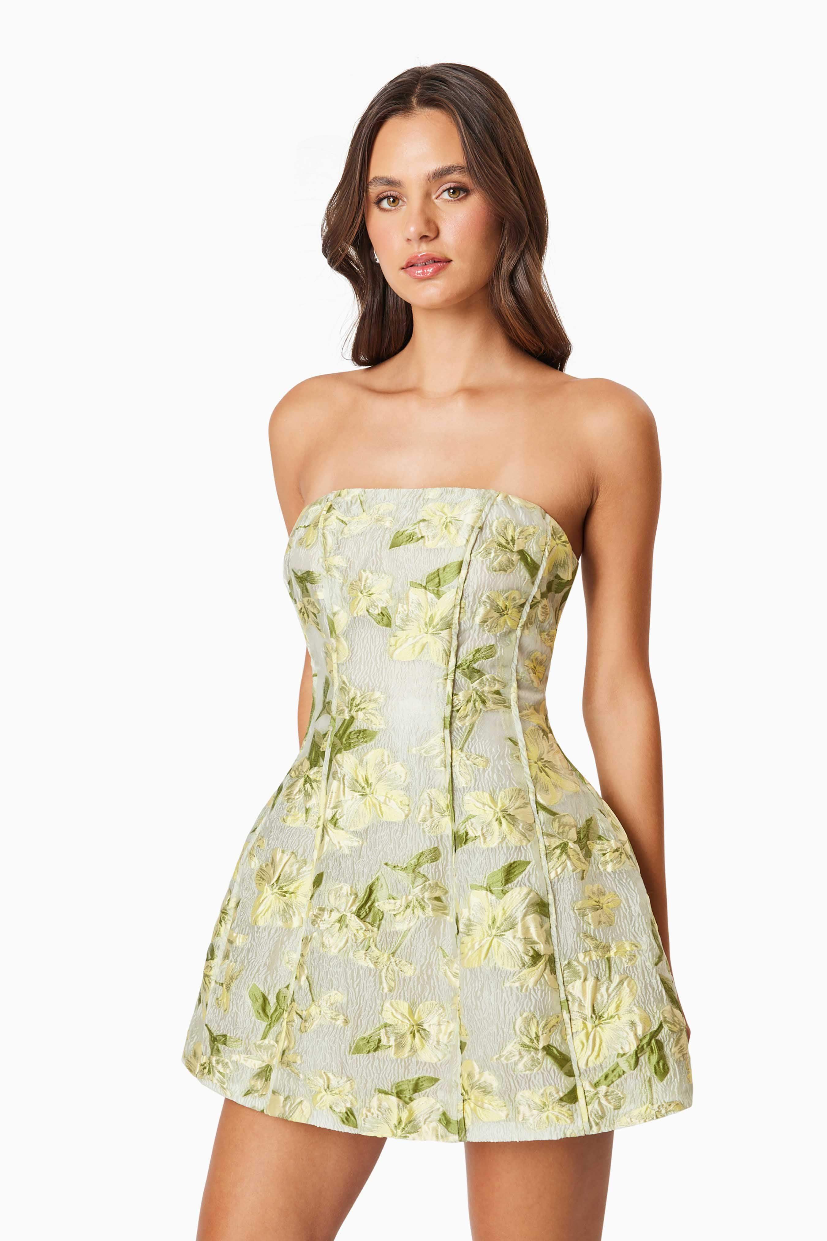 OMR x ELLIATT: Green Strapless Darner Dress
