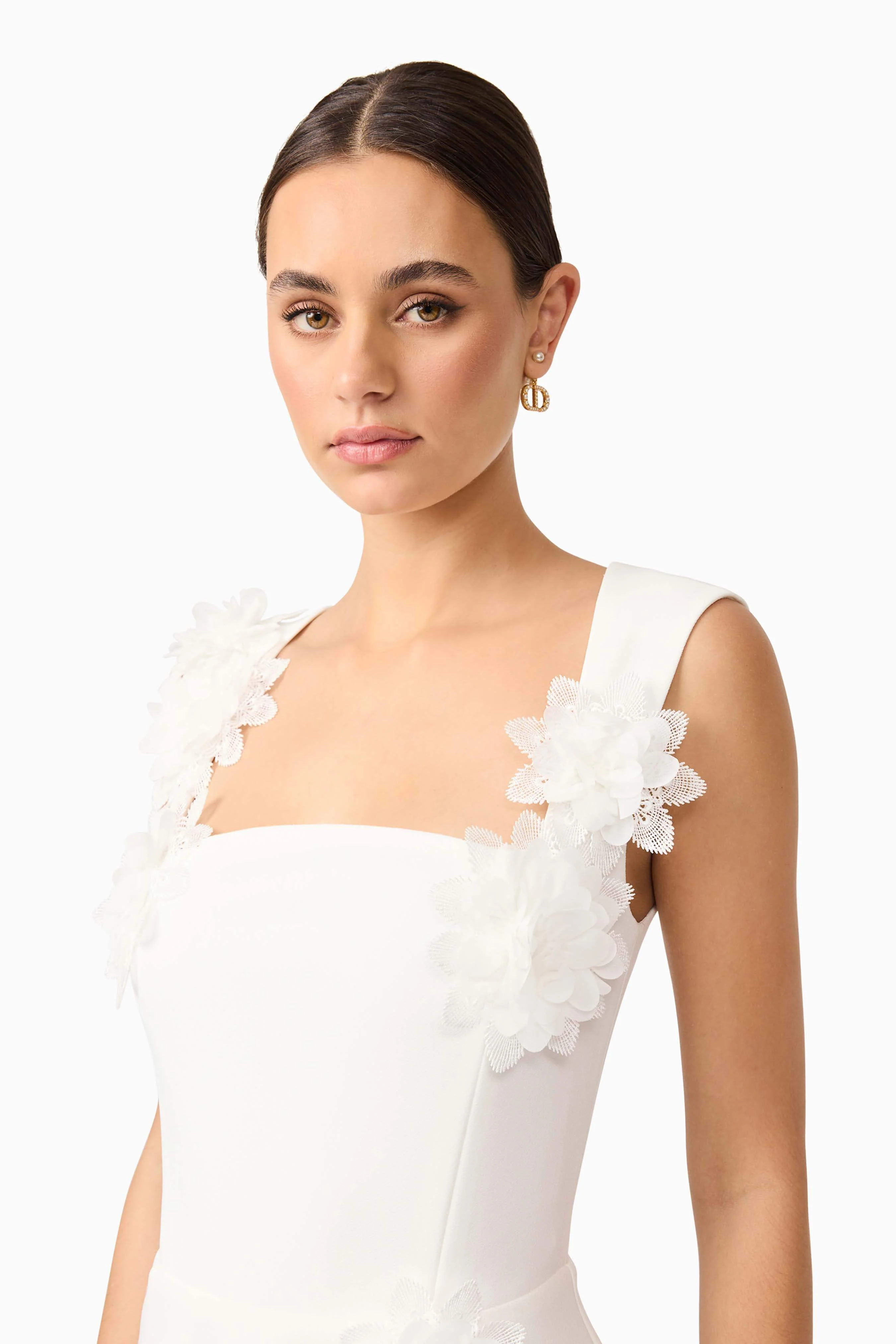 Jada Floral Mini Dress in White