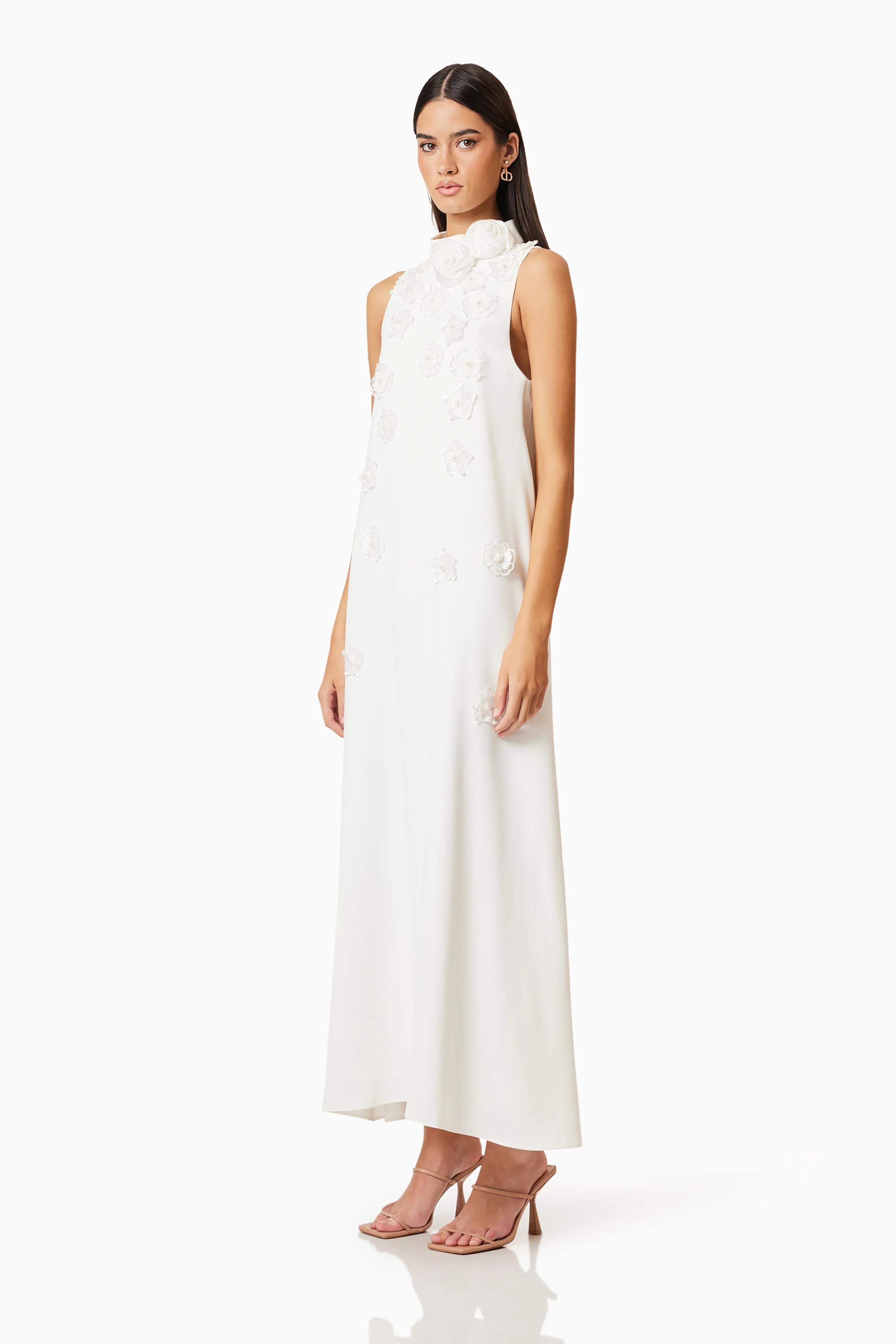 Lilydale 3D Maxi Dress In White