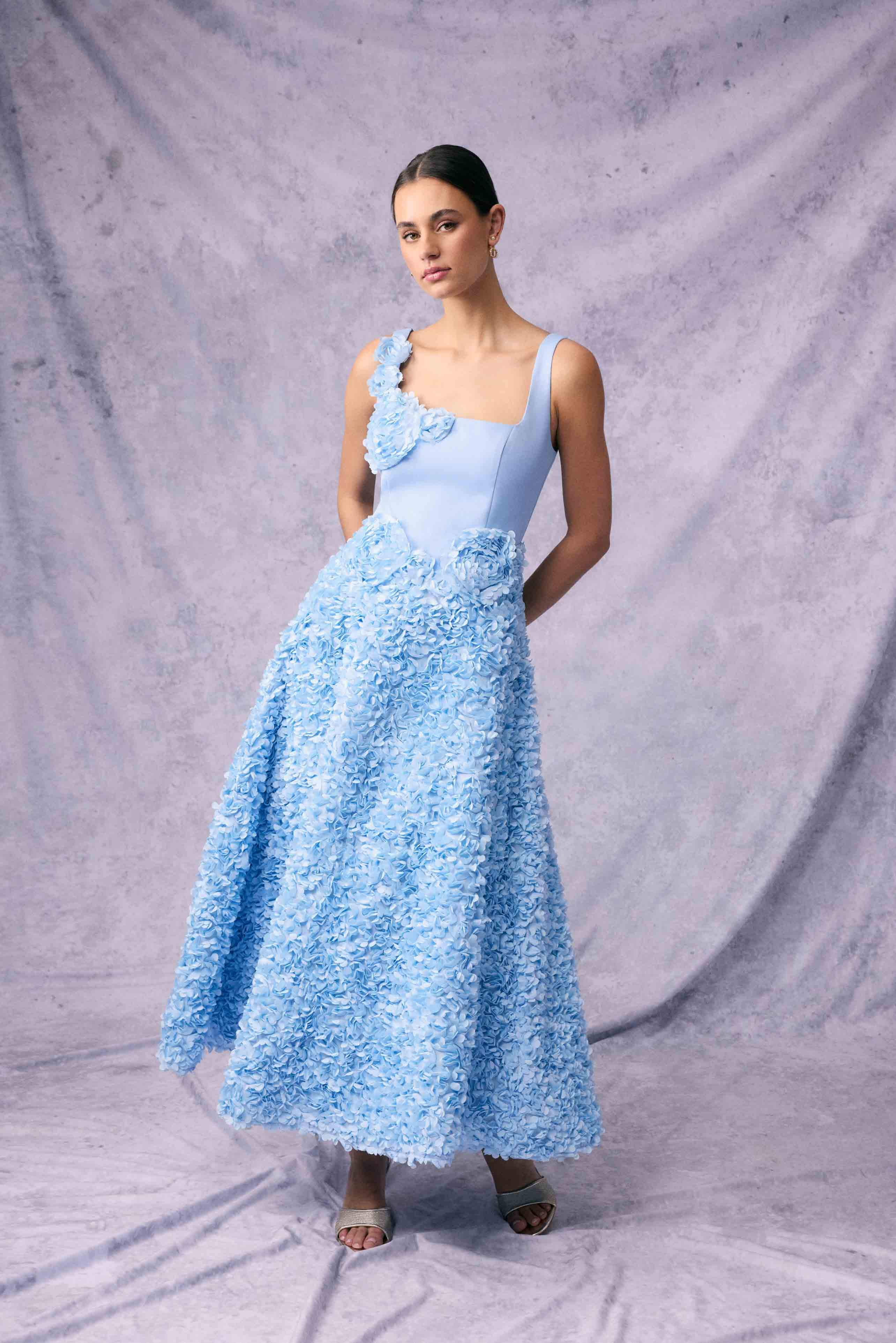 Kaia Floral Maxi Dress in Blue