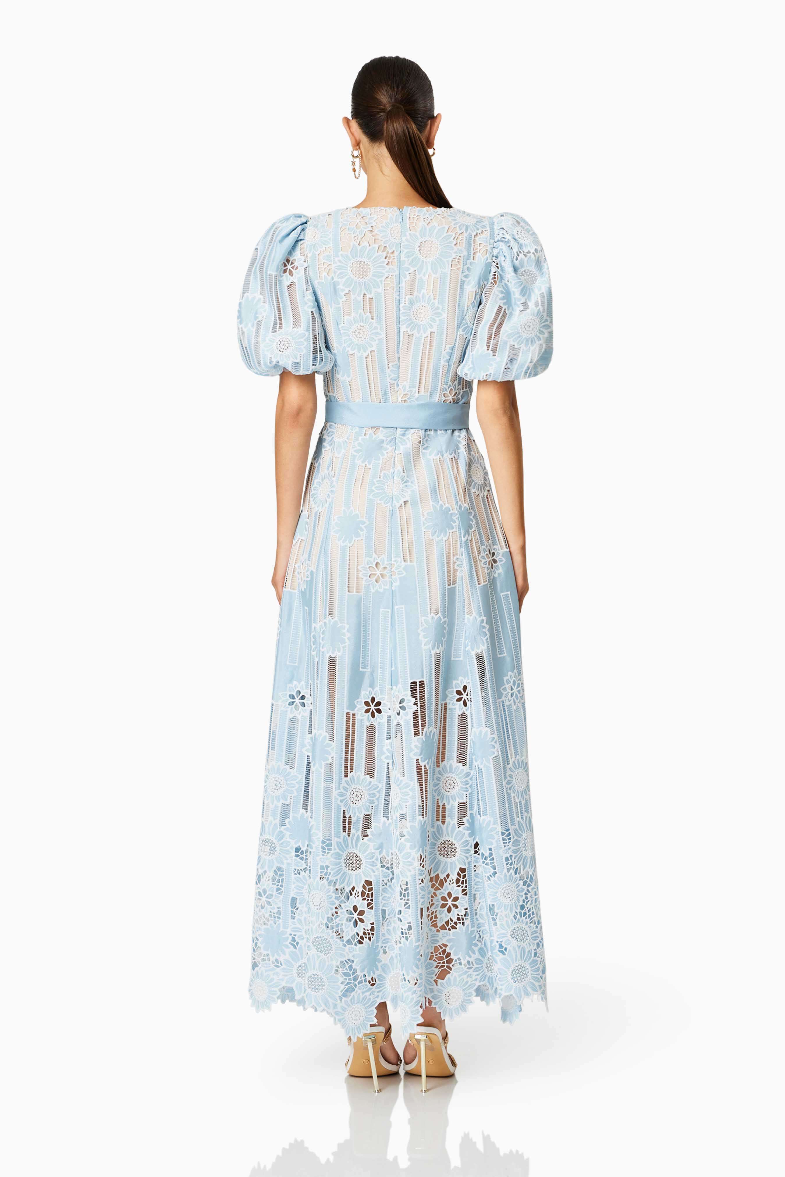 Whirlwind Puff Sleeve Maxi Dress