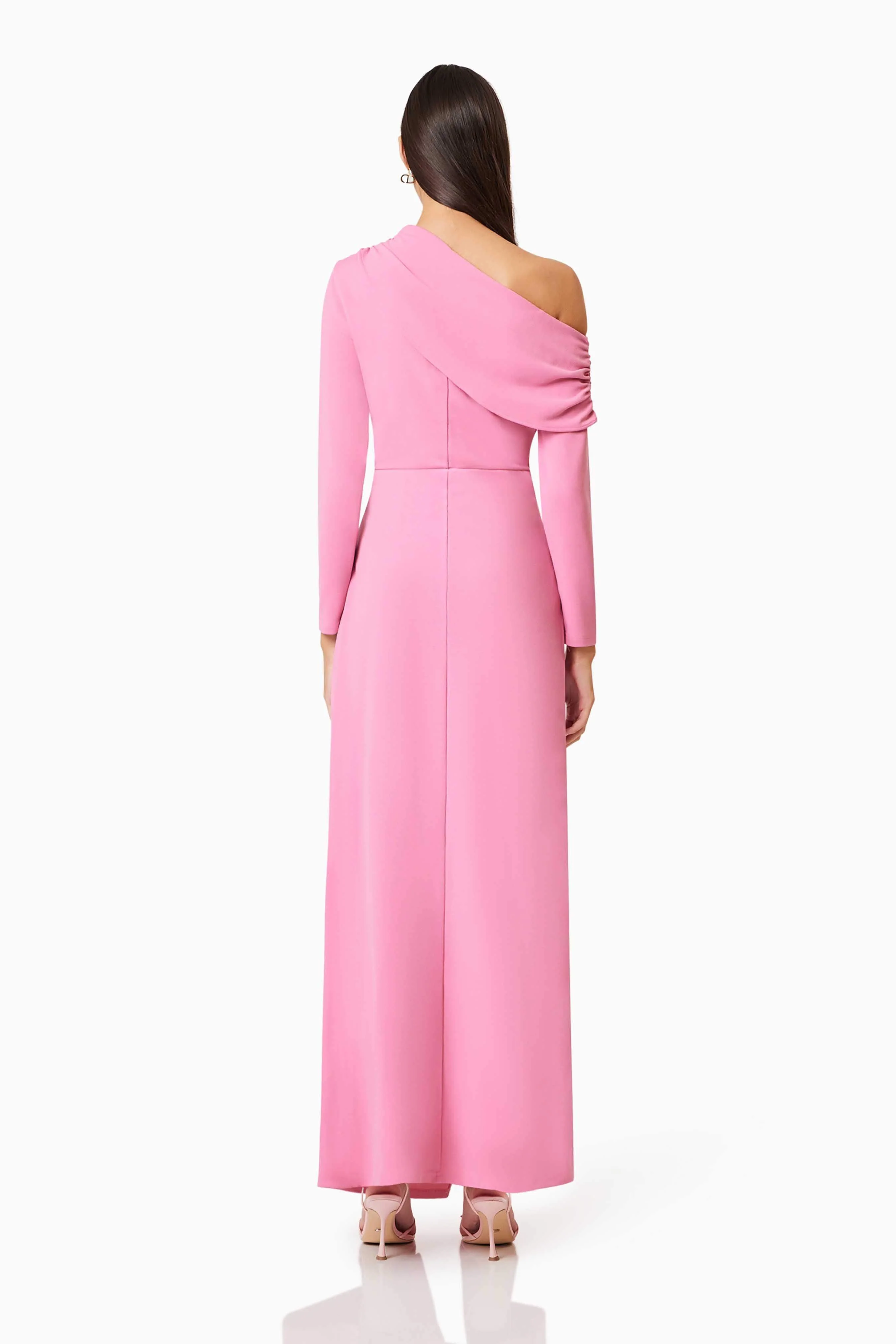 Jamie One Shoulder Gown In Pink