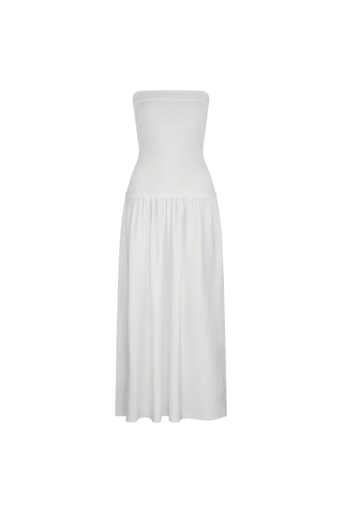 CURAAE Lex Strapless Maxi Dress in White