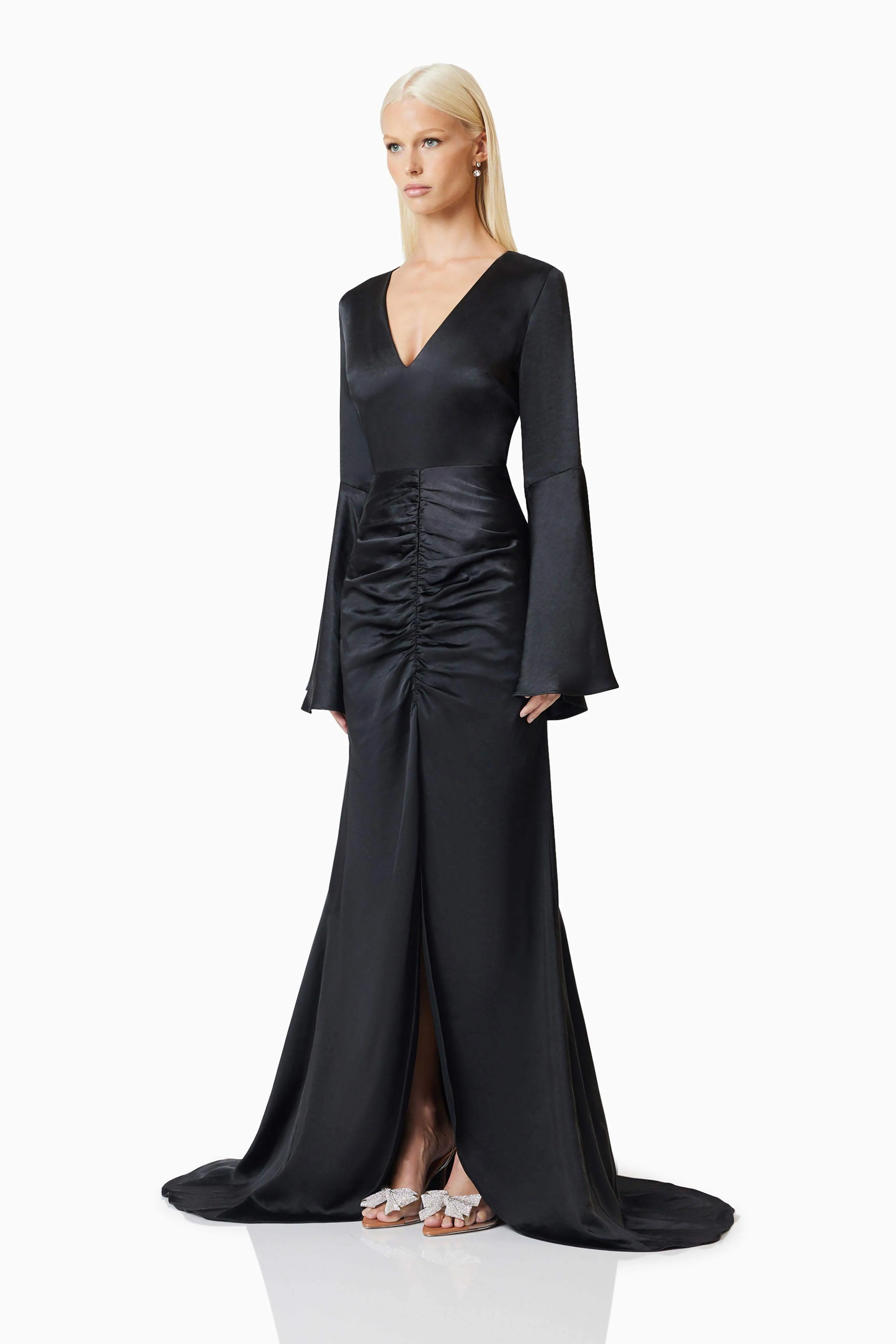 Clementine Eventwear Maxi Gown In Black
