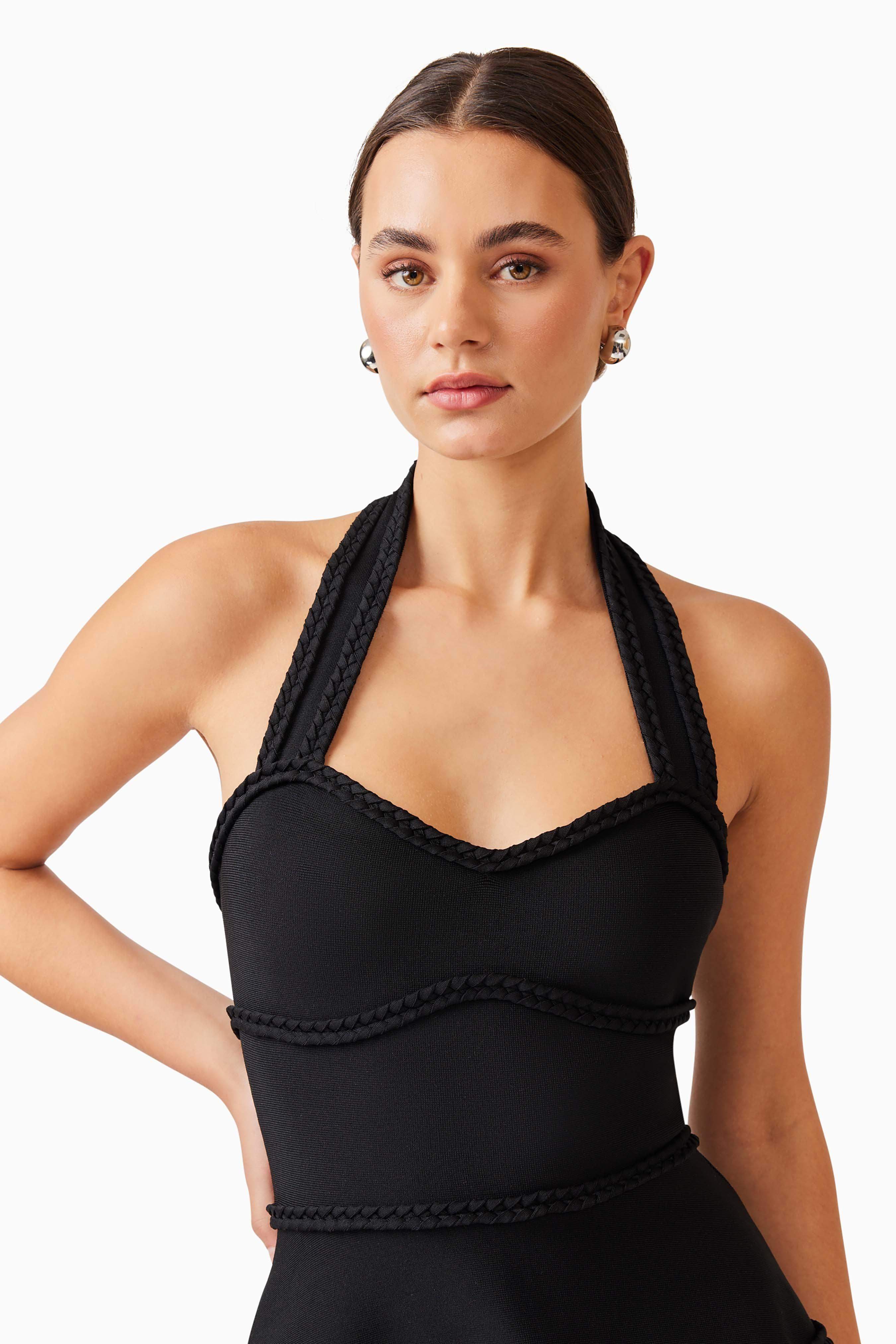 Katlyn Halter Mini Dress in Black