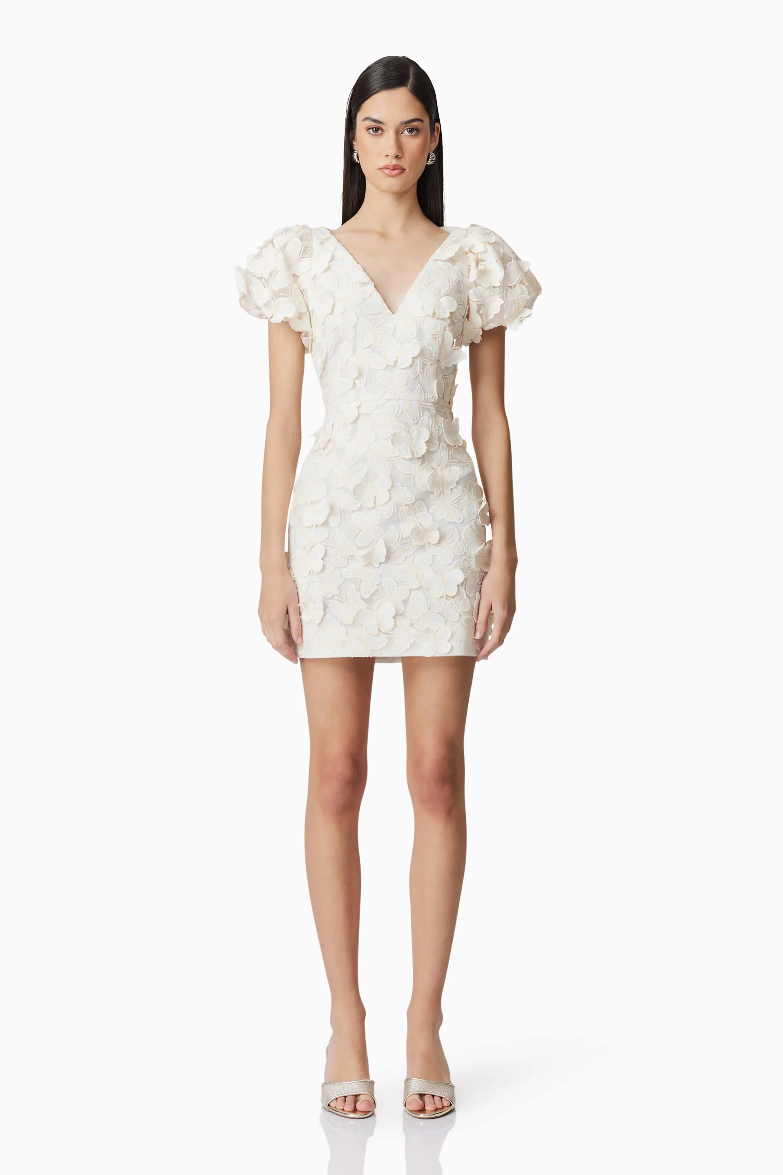Scarlett Butterfly Mini Dress in White